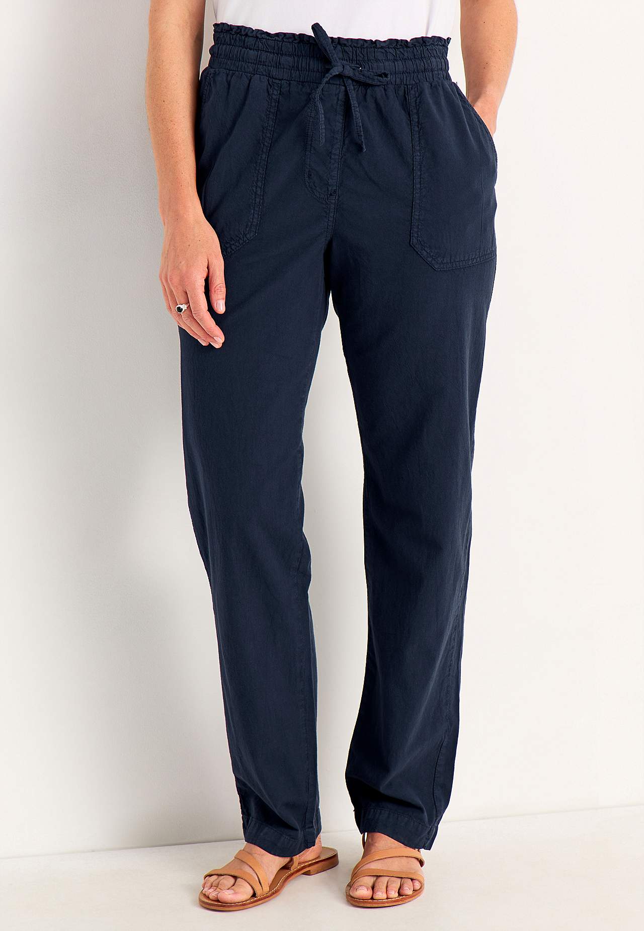 Lange broek van gewassen katoen