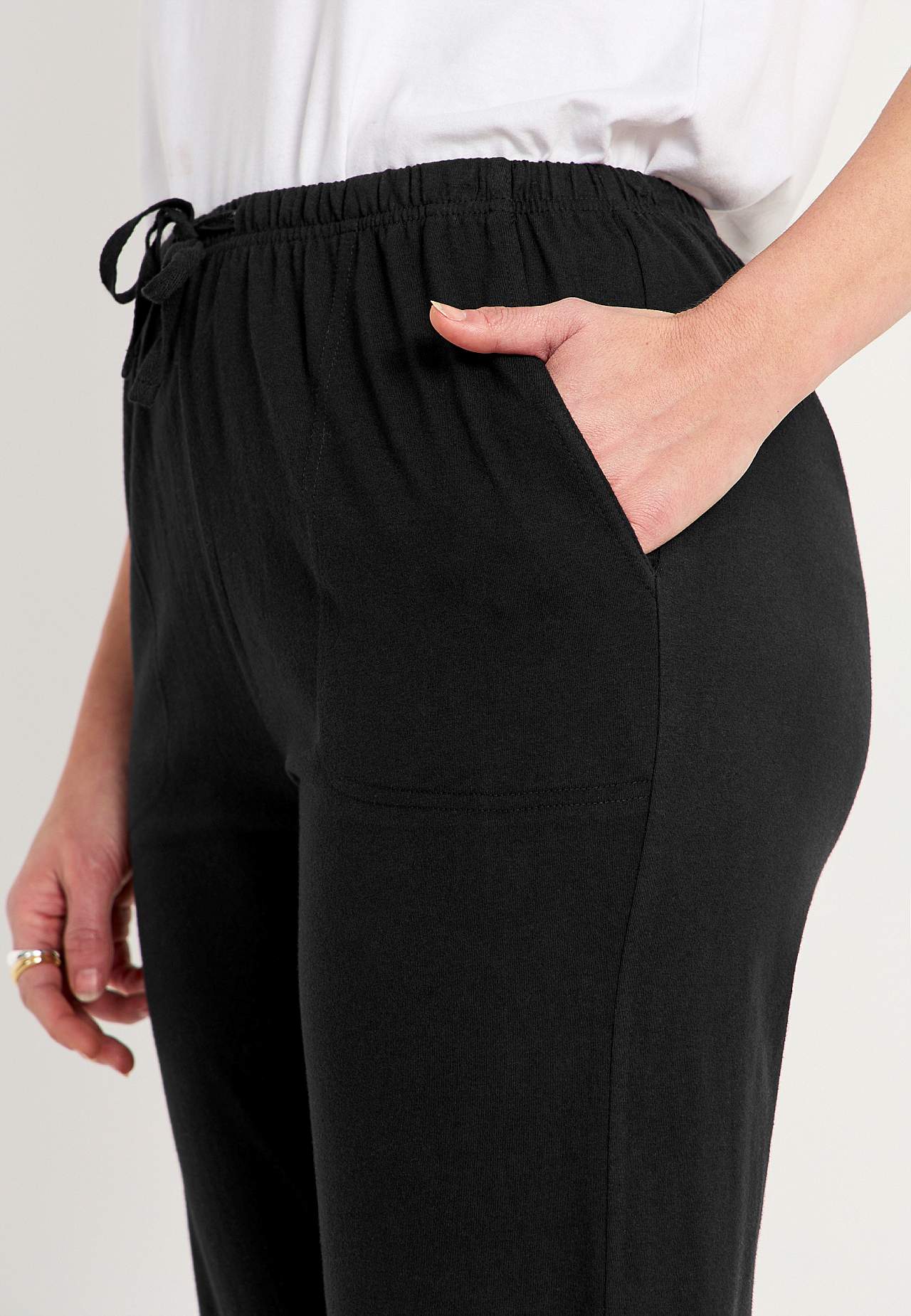 Capri broek van tricot met manchet