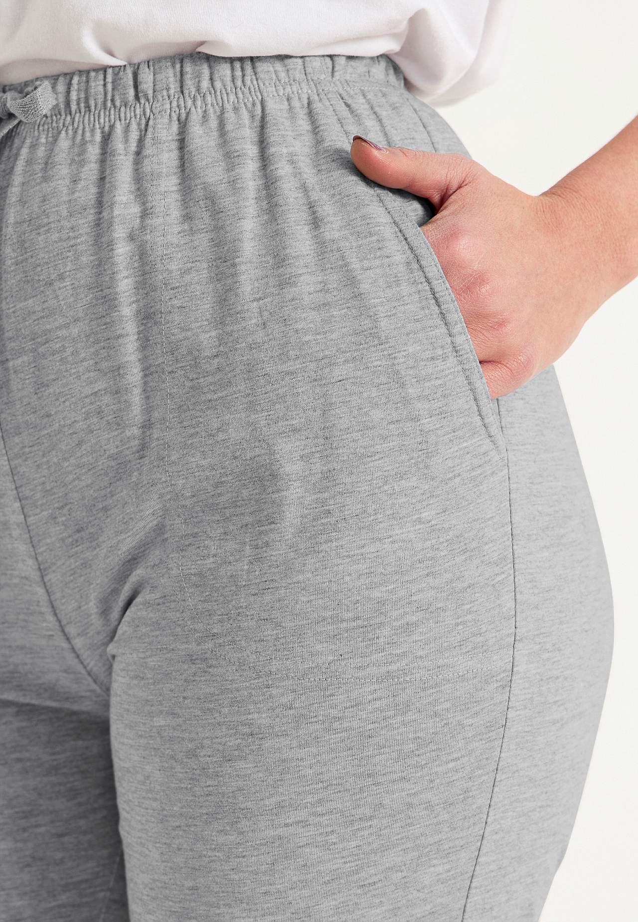 Capri broek van tricot met manchet