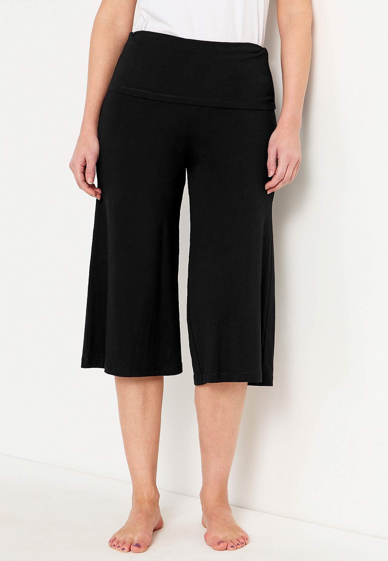 Capri broek met brede ceintuur