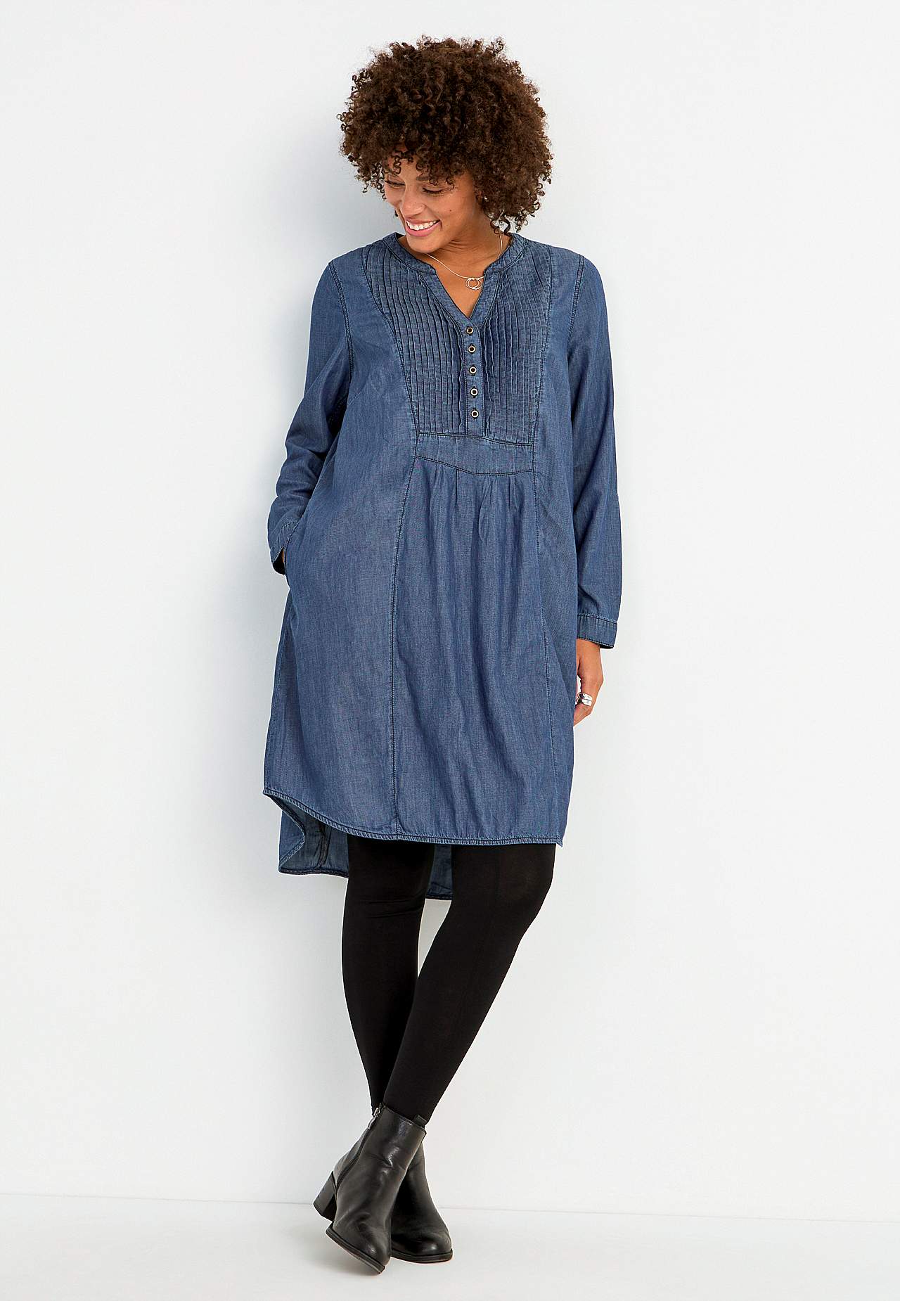 Ruime denim jurk