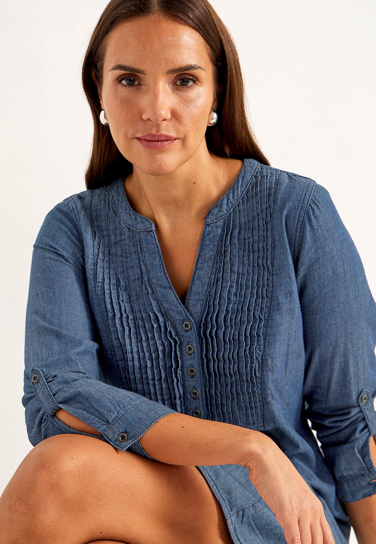 Ruime denim jurk