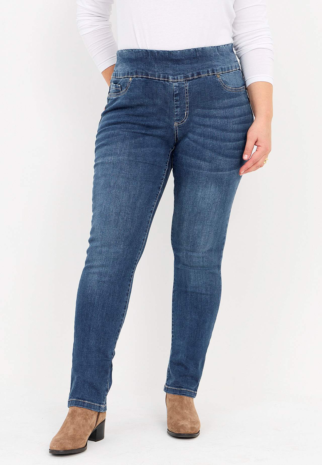 Elastische jegging met hoge elastische taille