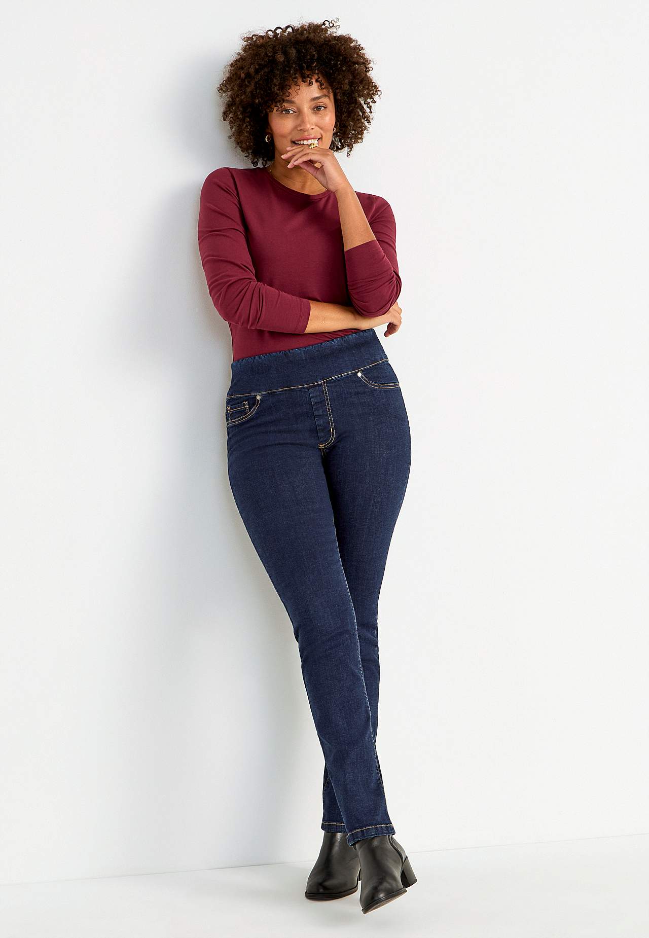 Elastische jegging met hoge elastische taille