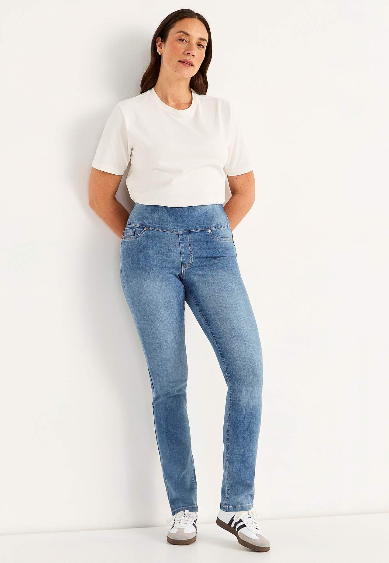 Elastische jegging met hoge elastische taille Elin