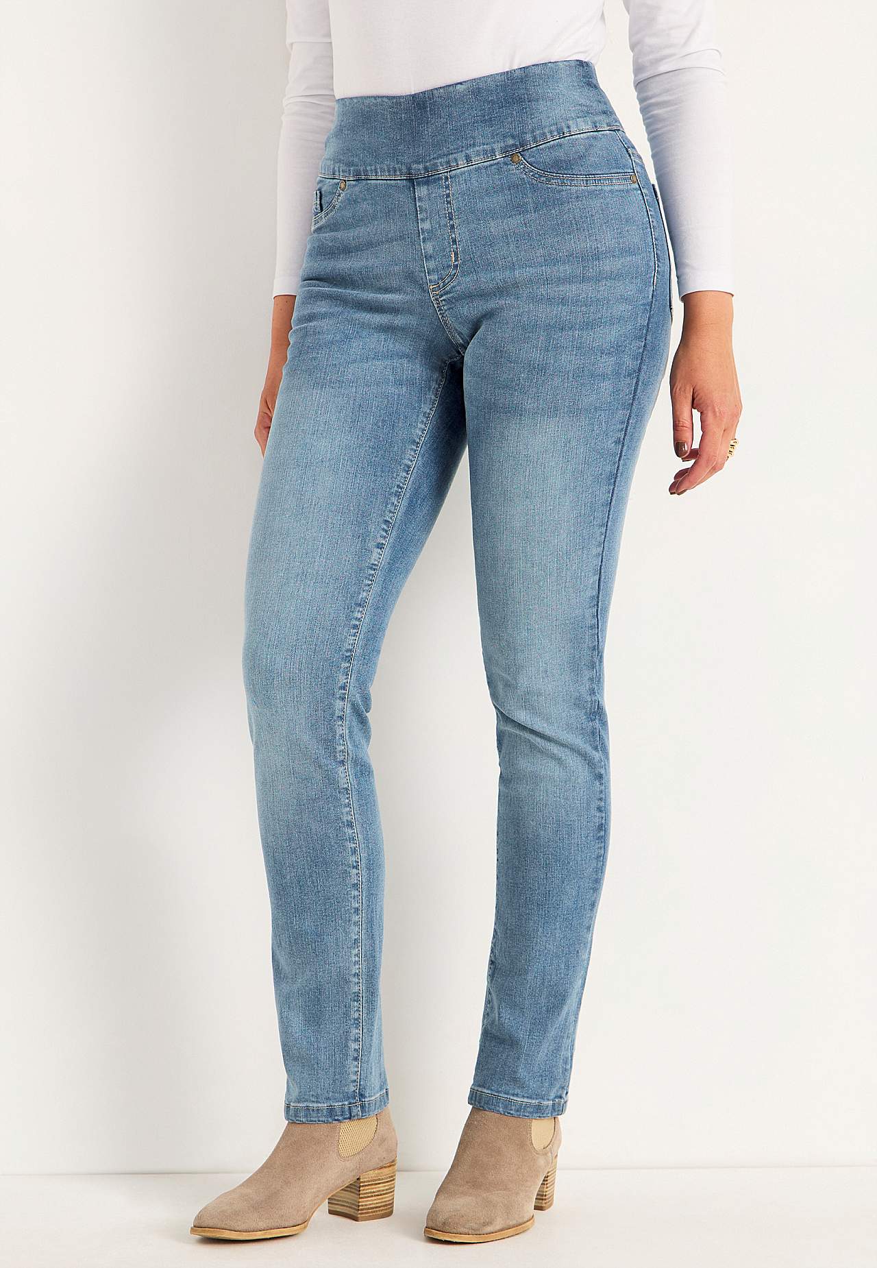 Elastische jegging met hoge elastische taille