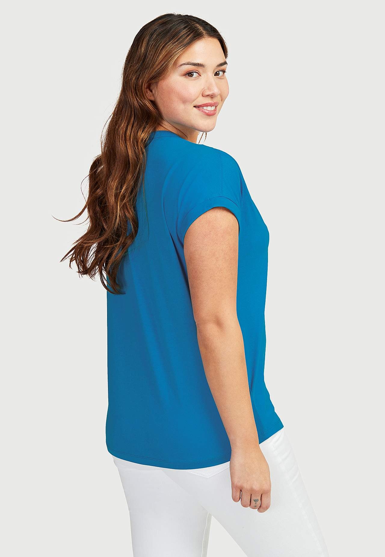 Jersey-topje met metalen knoppen