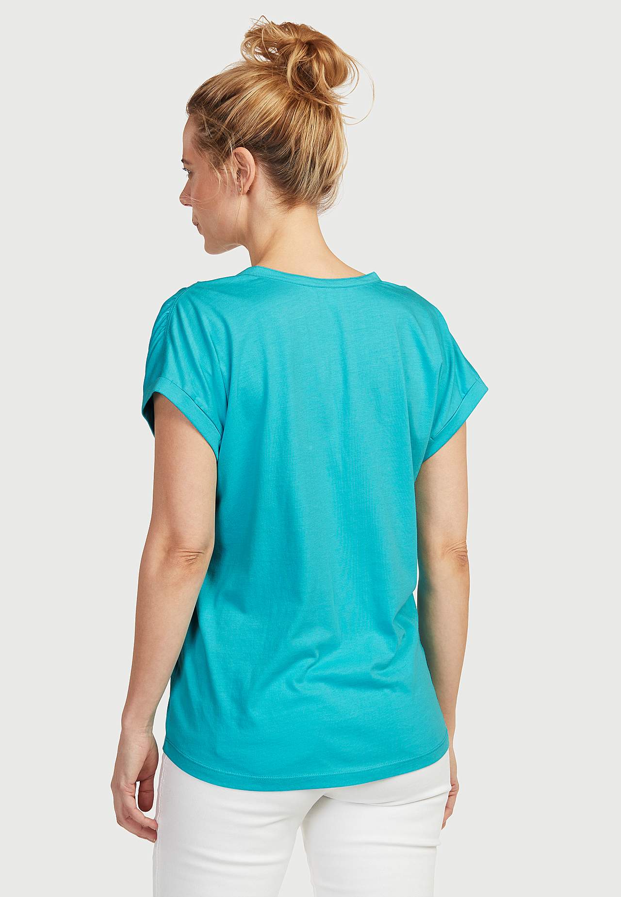 Jersey-topje met metalen knoppen