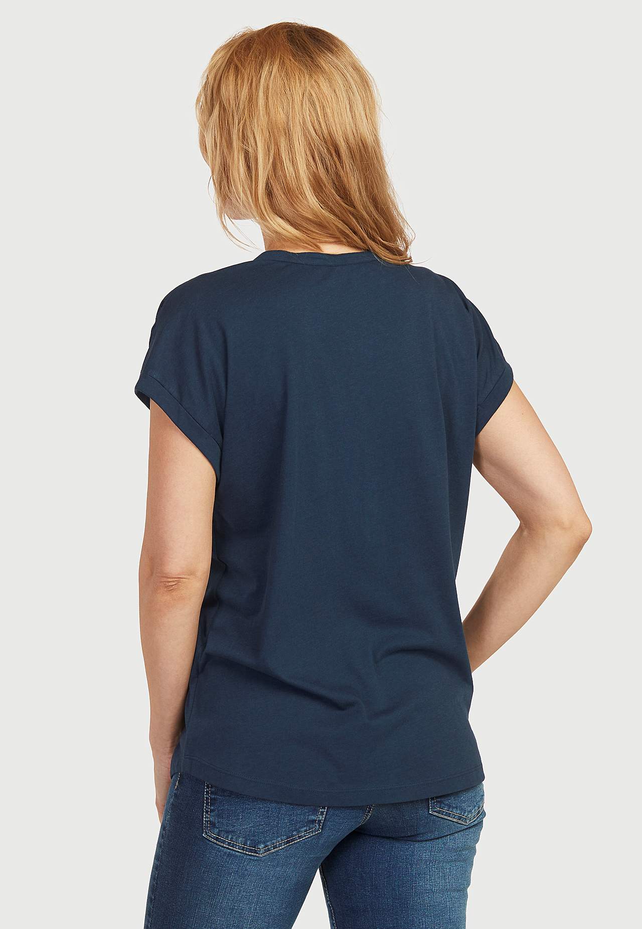 Jersey-topje met metalen knoppen