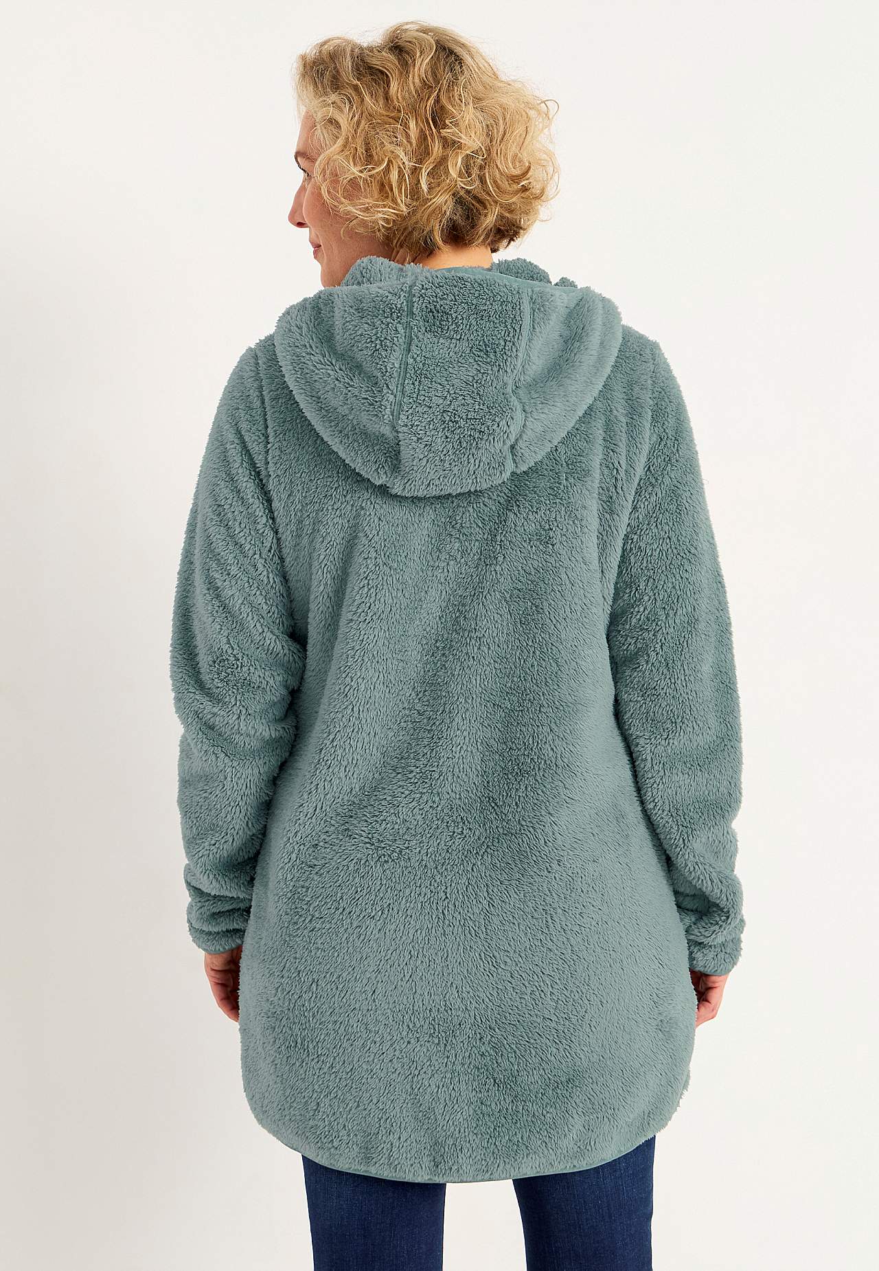 Knusse fleece-jas met capuchon