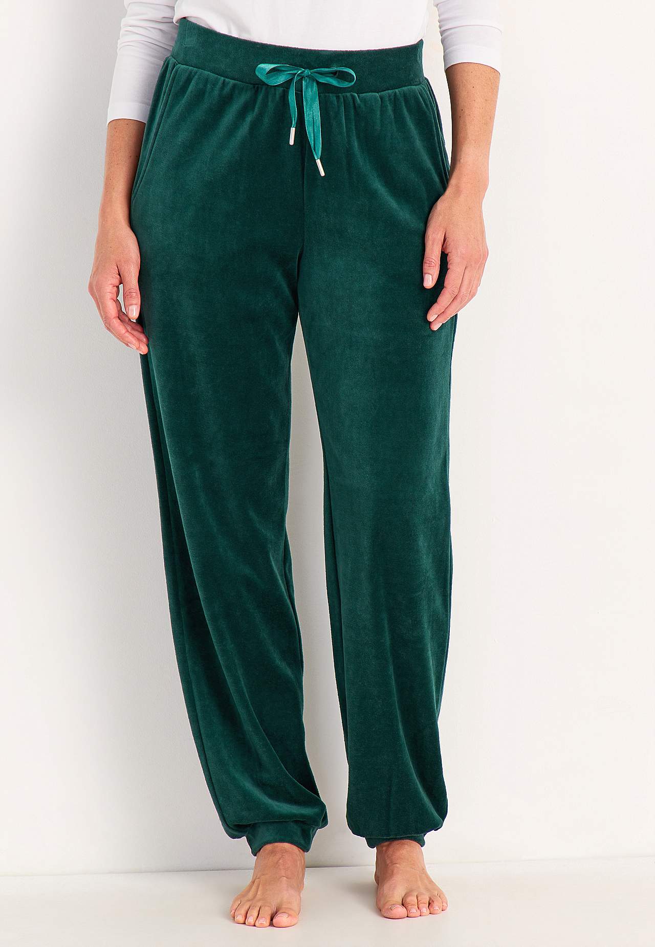 Fluwelen broek met manchet