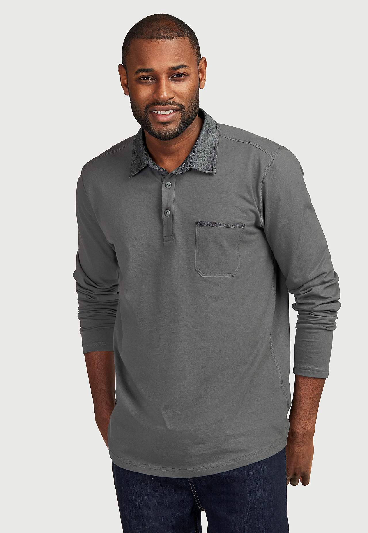 Comfortabelle sweater met lange mouwen met kraag