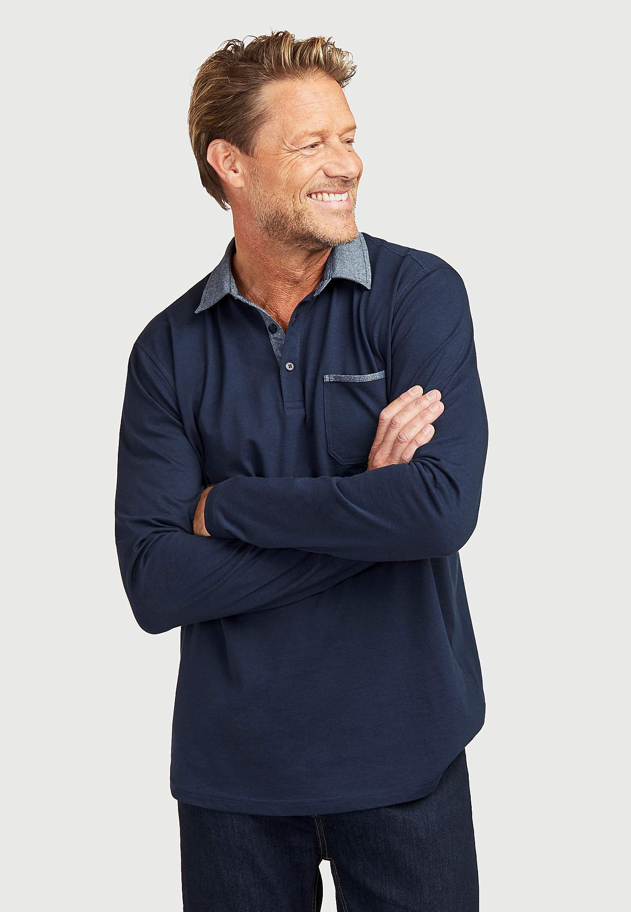 Comfortabelle sweater met lange mouwen met kraag