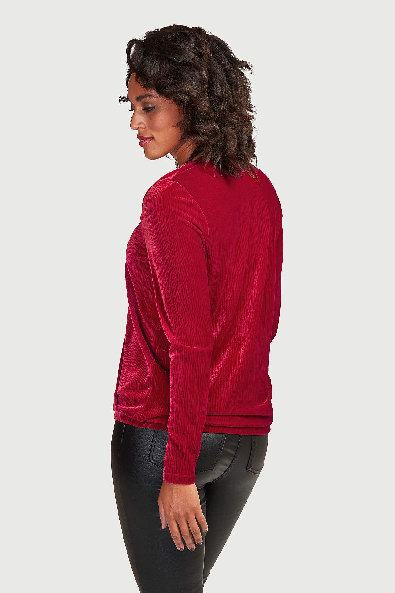 Wikkeltop van geplisseerd velvet