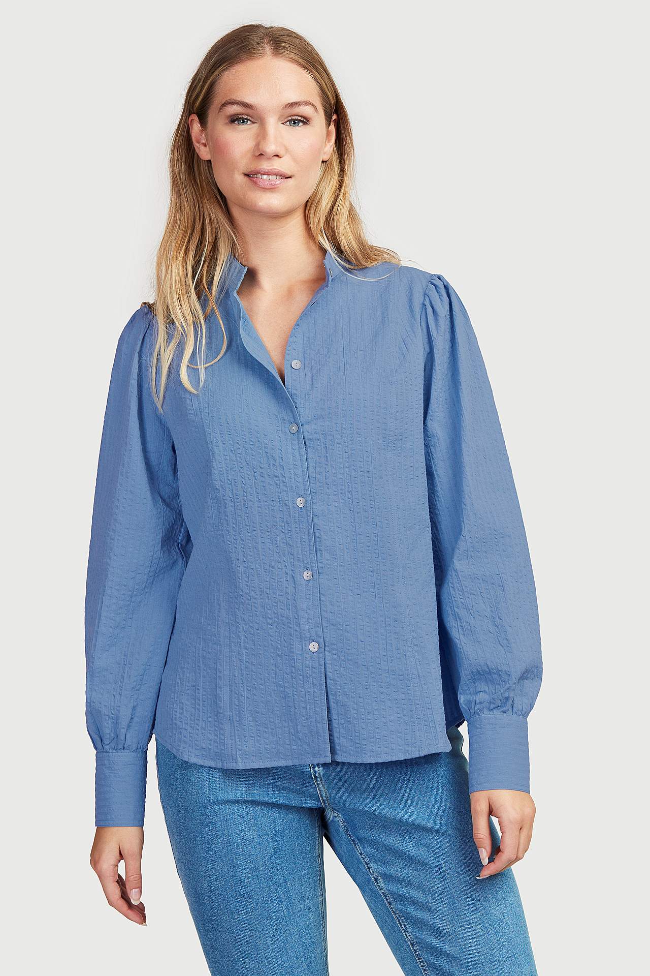 Bloes van seersucker