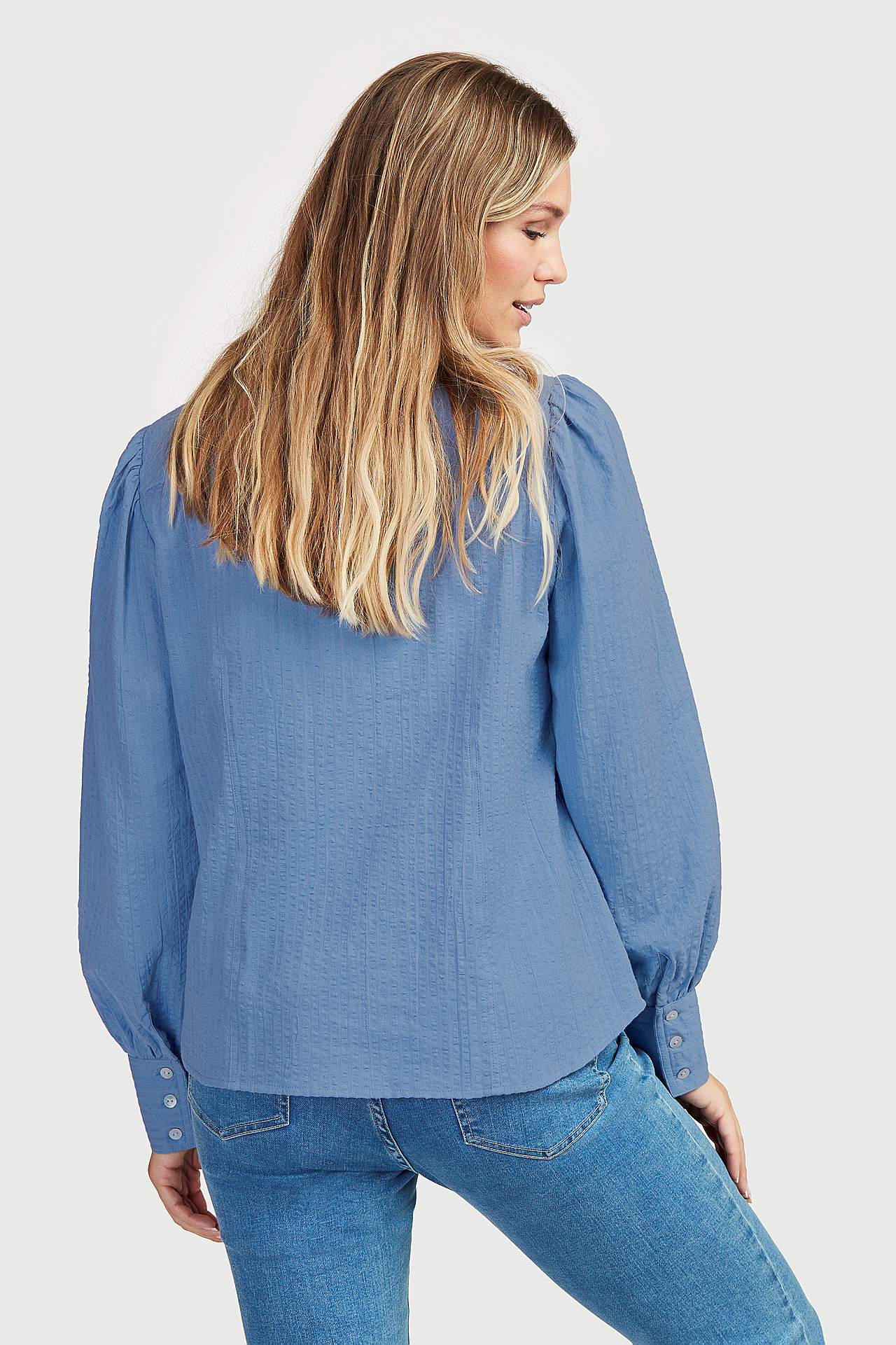 Bloes van seersucker