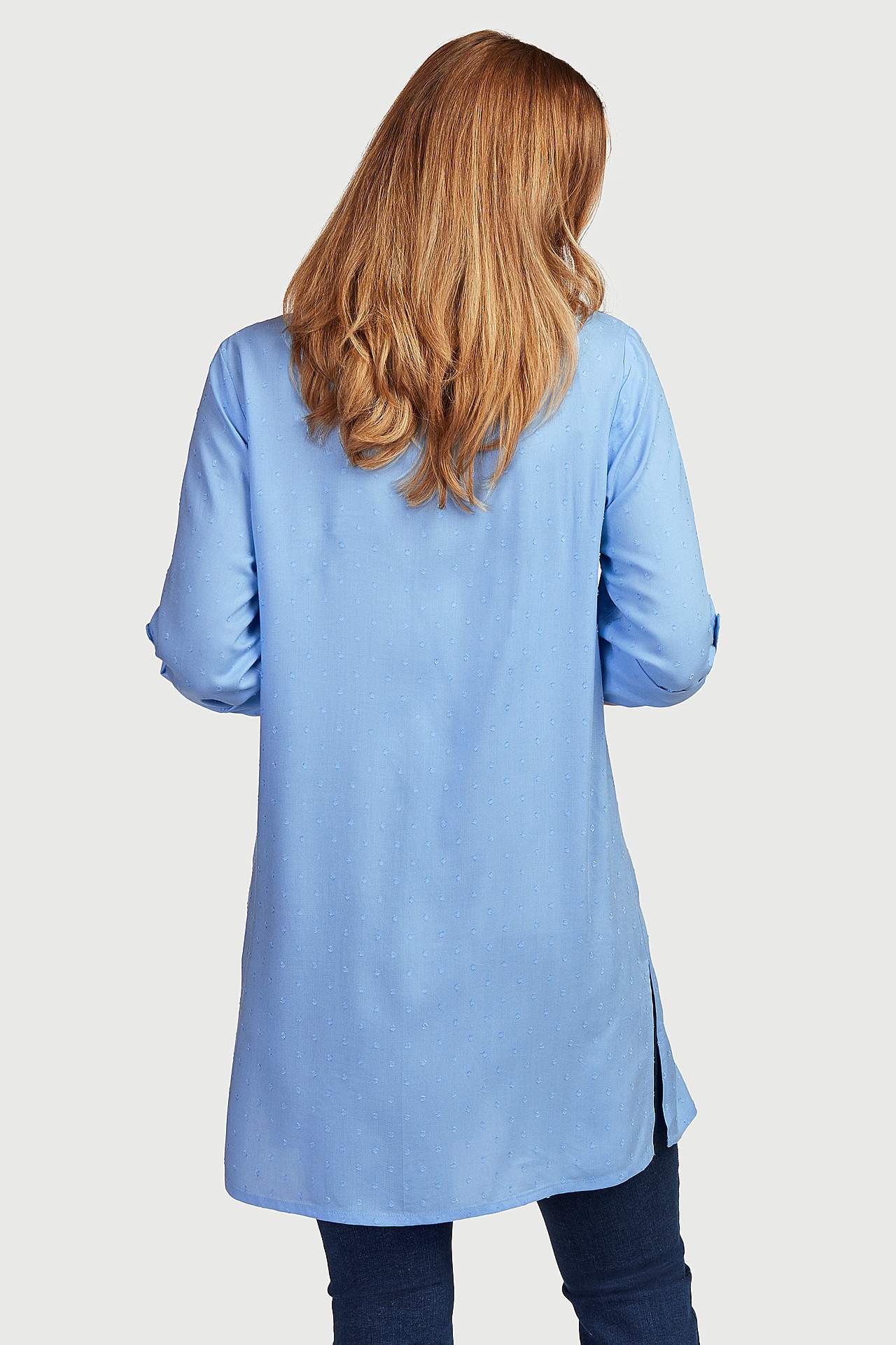 Viscose lang shirt met structuur