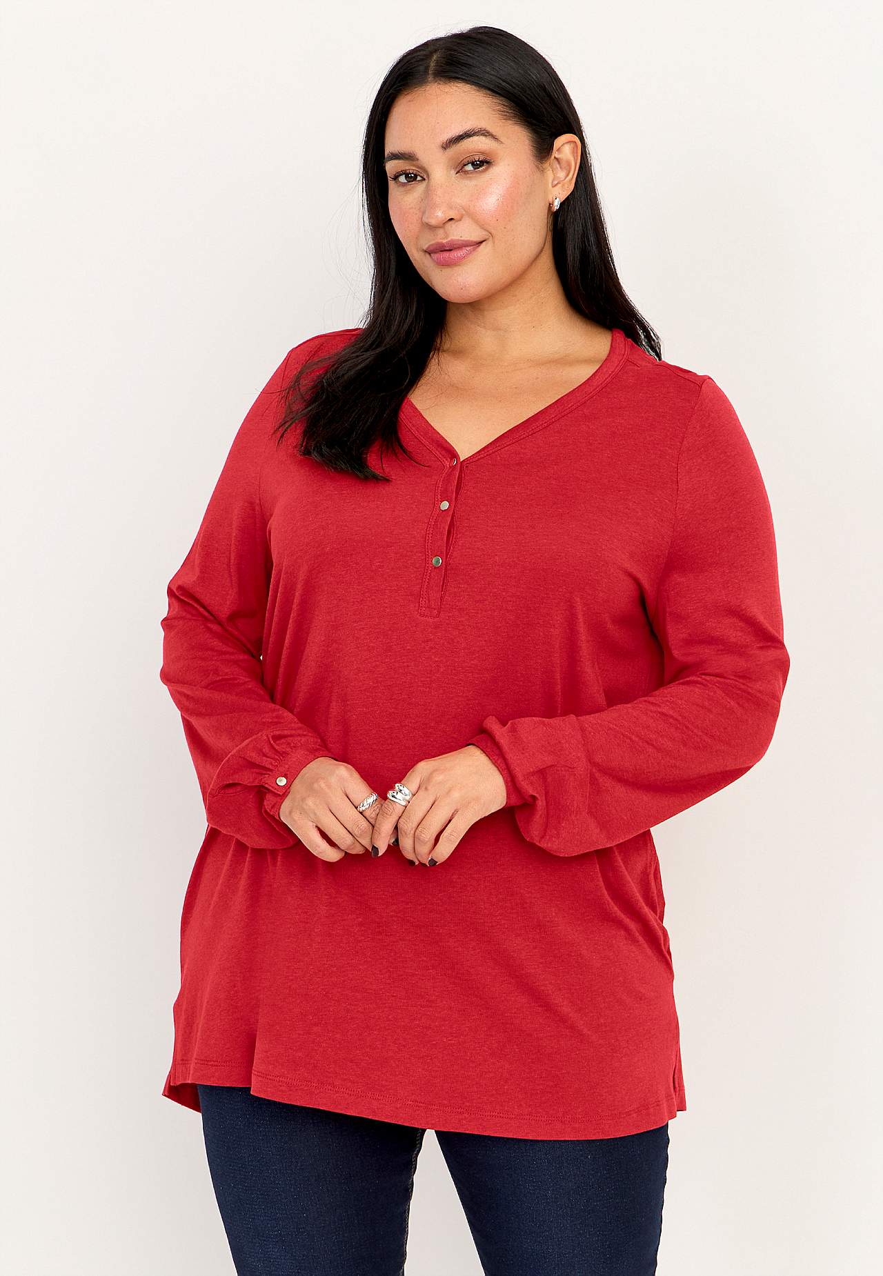 Jersey tuniek met v-necksnit