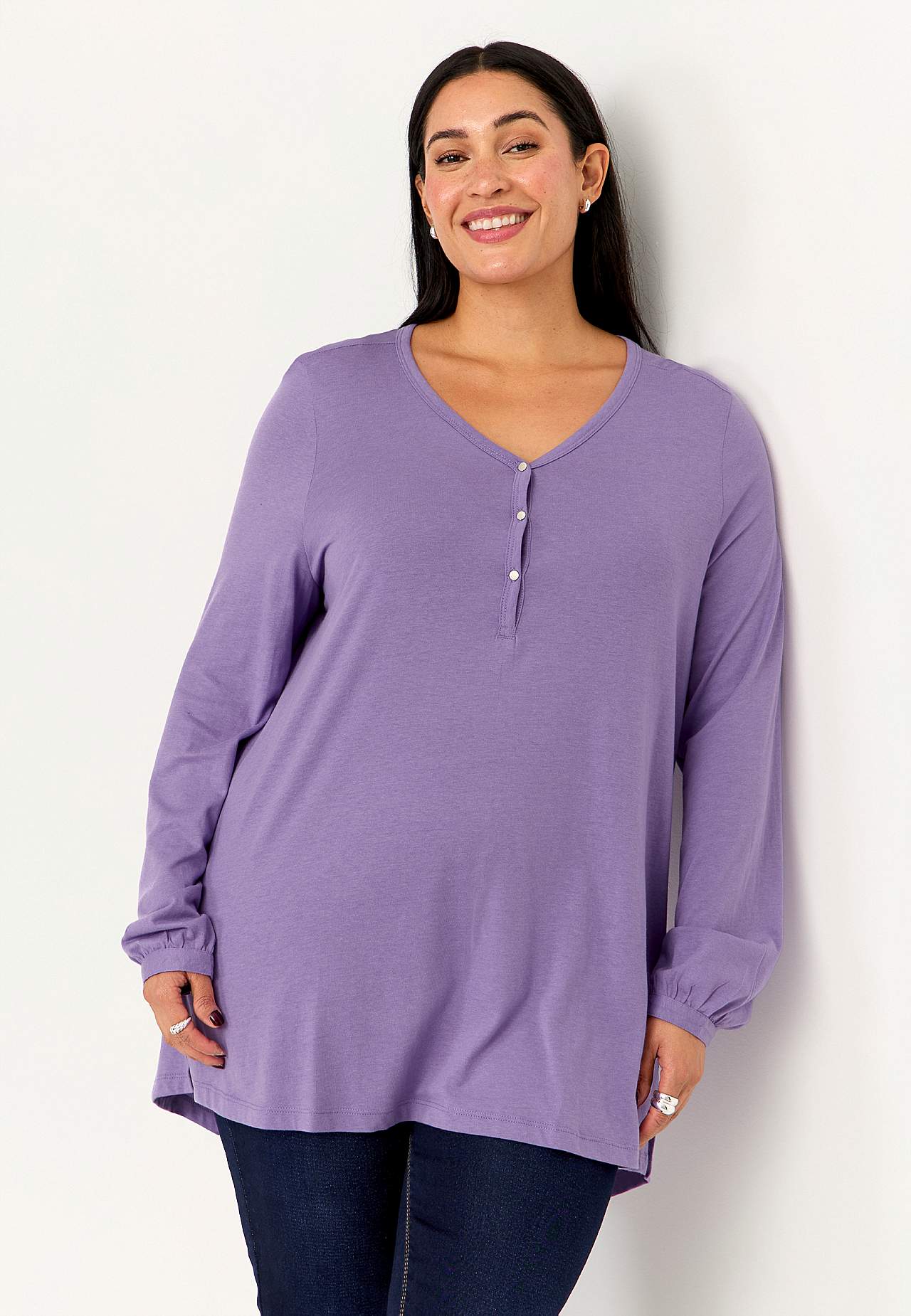 Jersey tuniek met v-necksnit