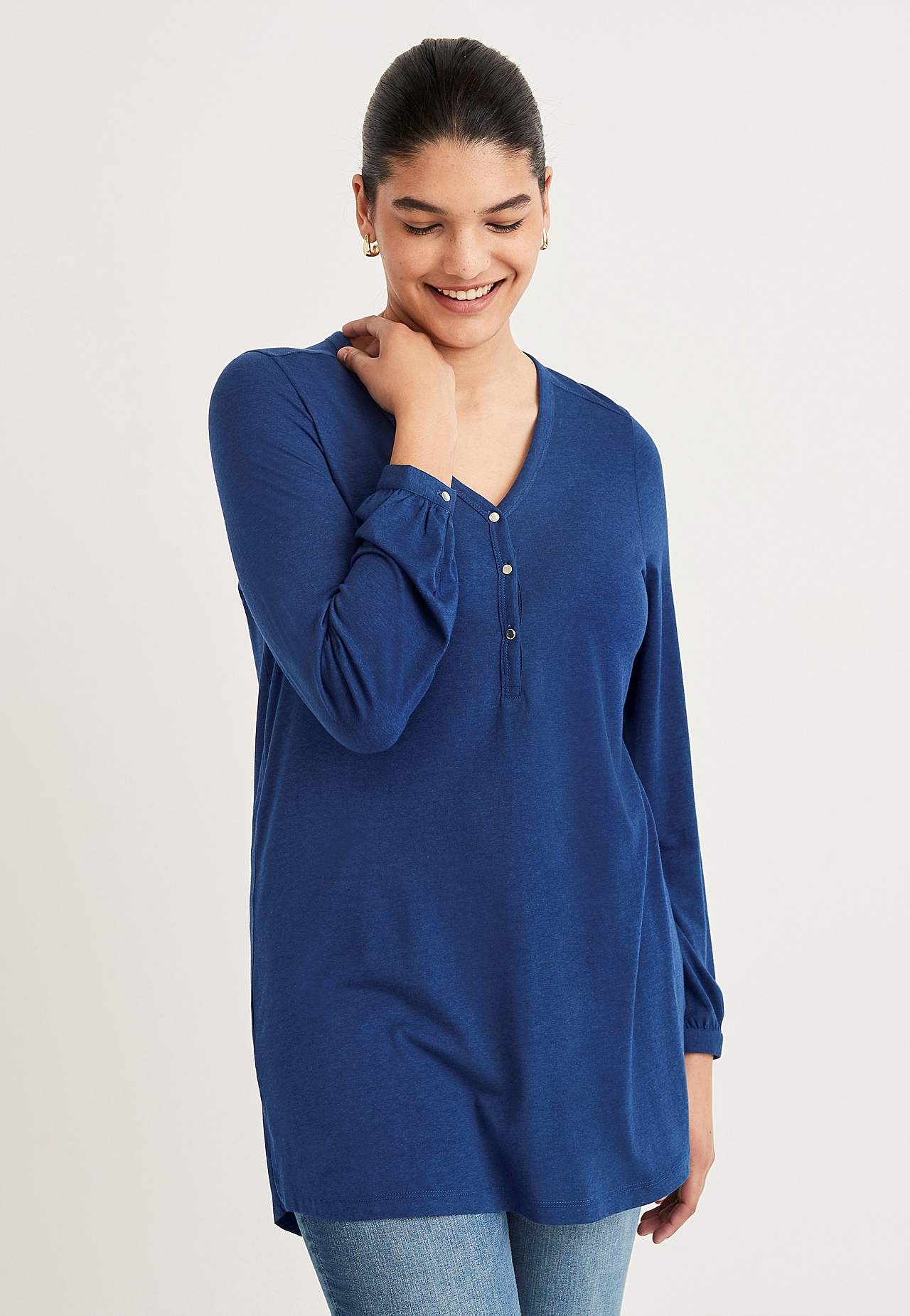 Jersey tuniek met v-necksnit