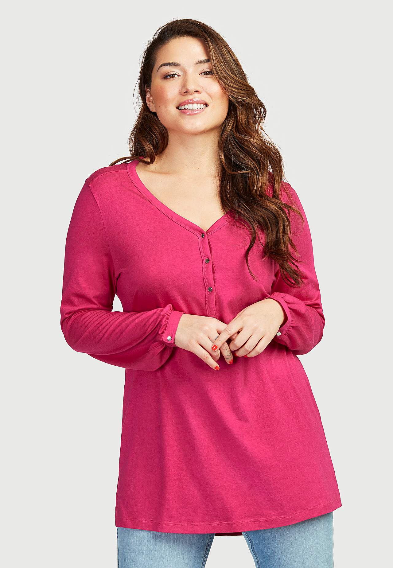 Jersey tuniek met v-necksnit