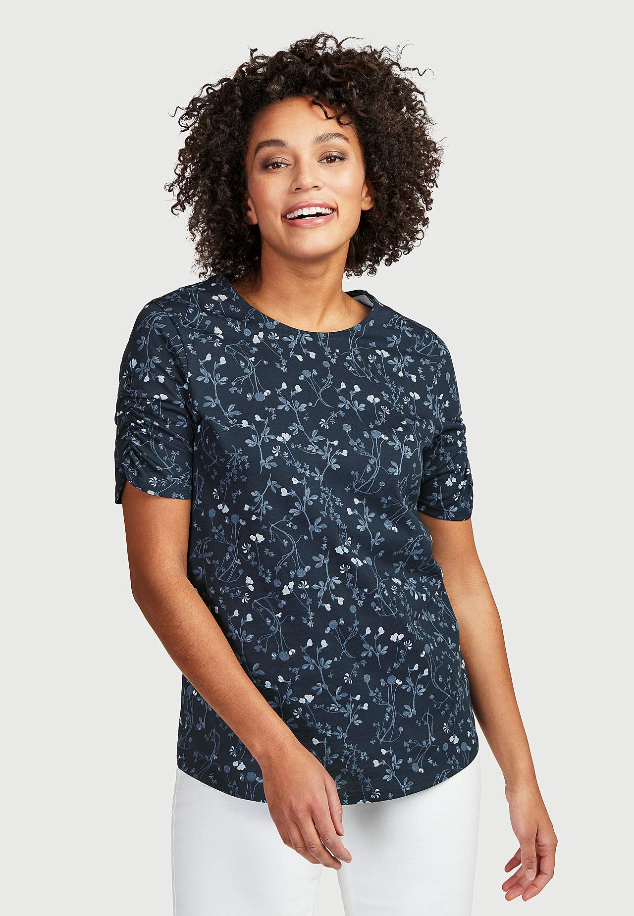 Jersey-topje met verzamelde mouwen Set van 2