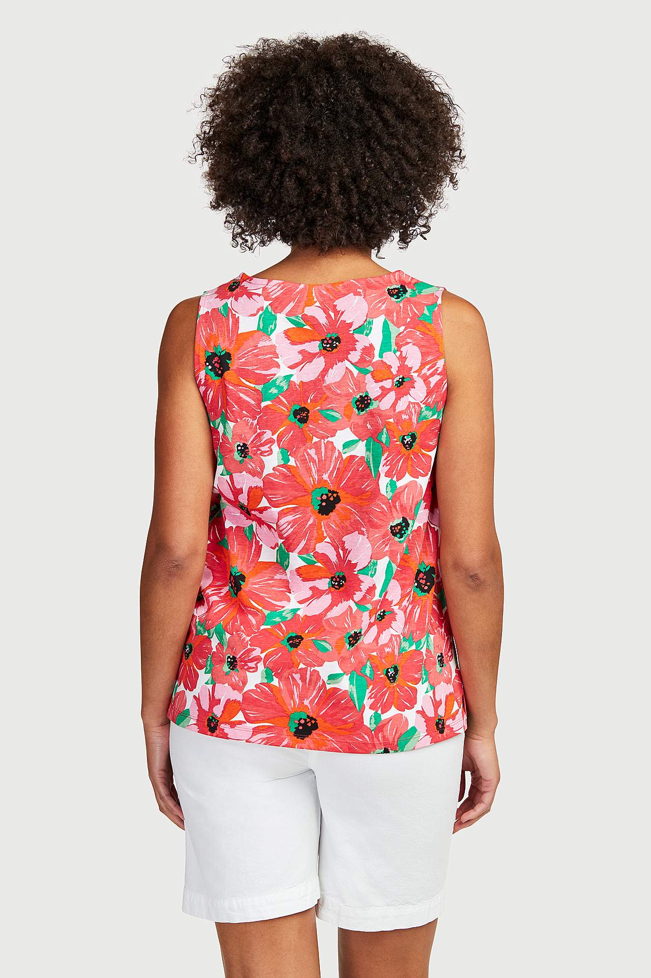 Patroonvormig en mouwloos jersey-topje