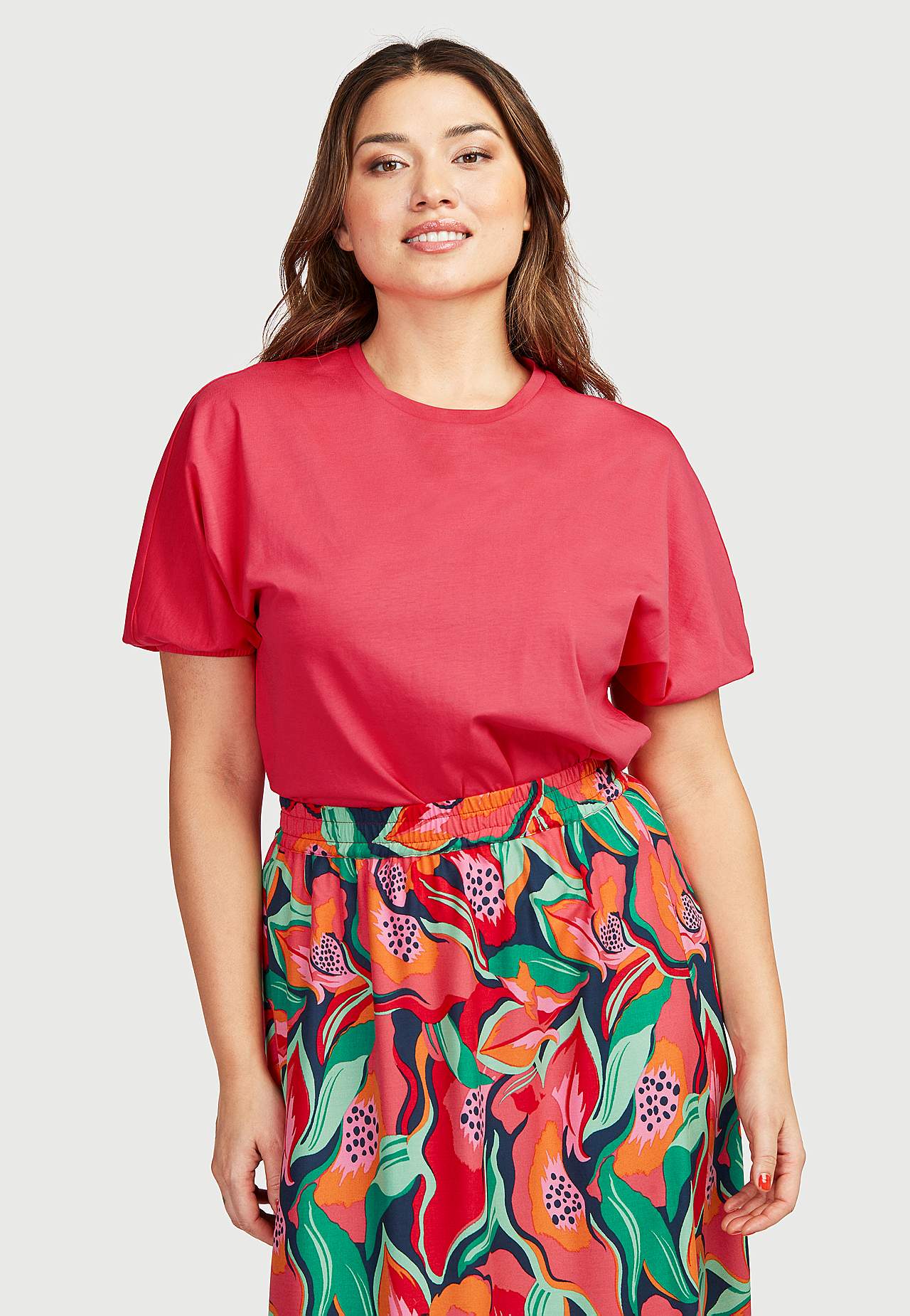 Effen-gekleurd jersey-topje