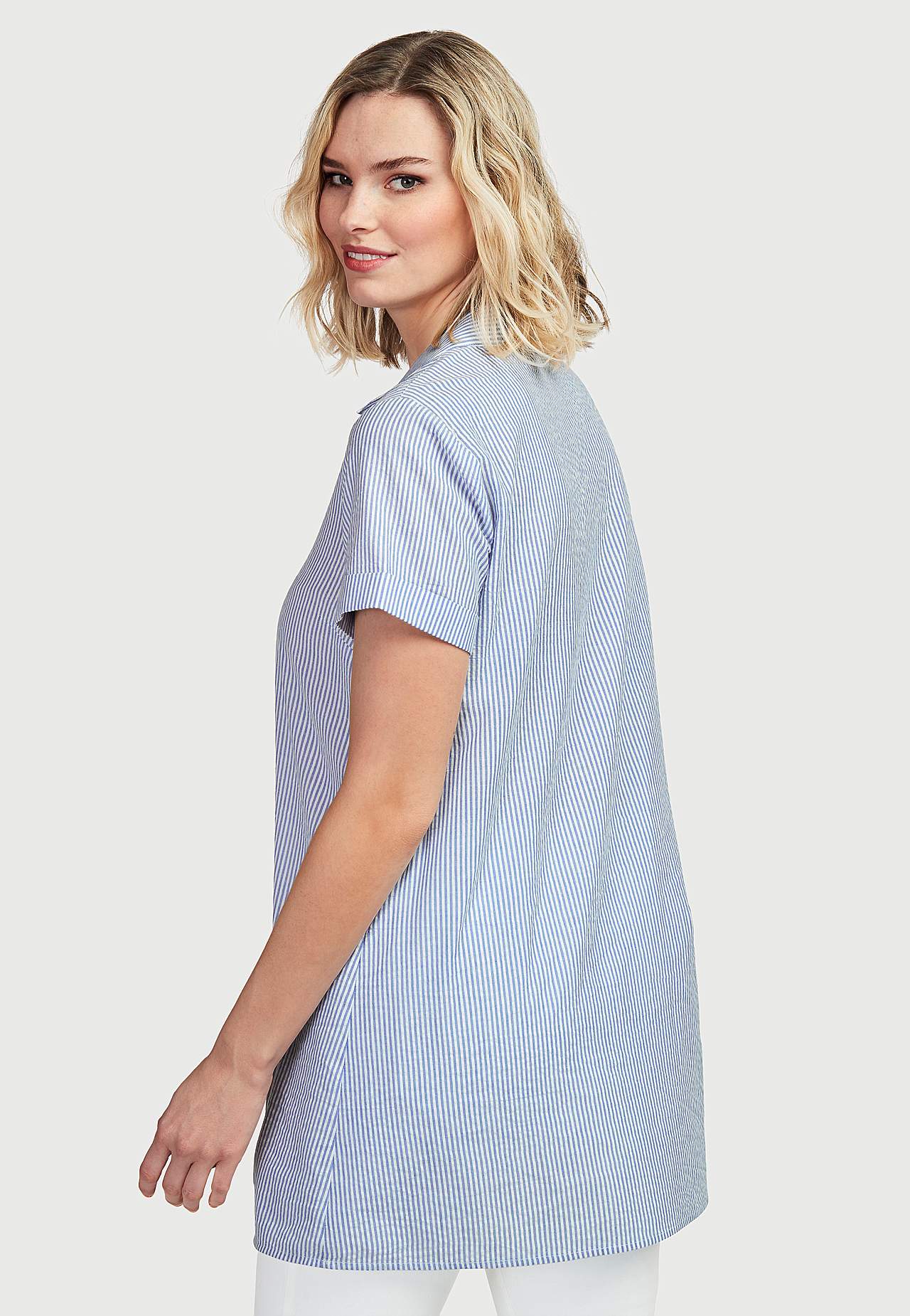 Gestreepte tuniek van seersucker