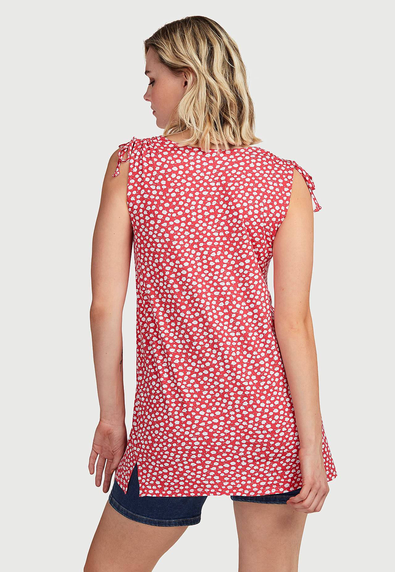 Patroonvormige jersey tuniek met dasontwerp