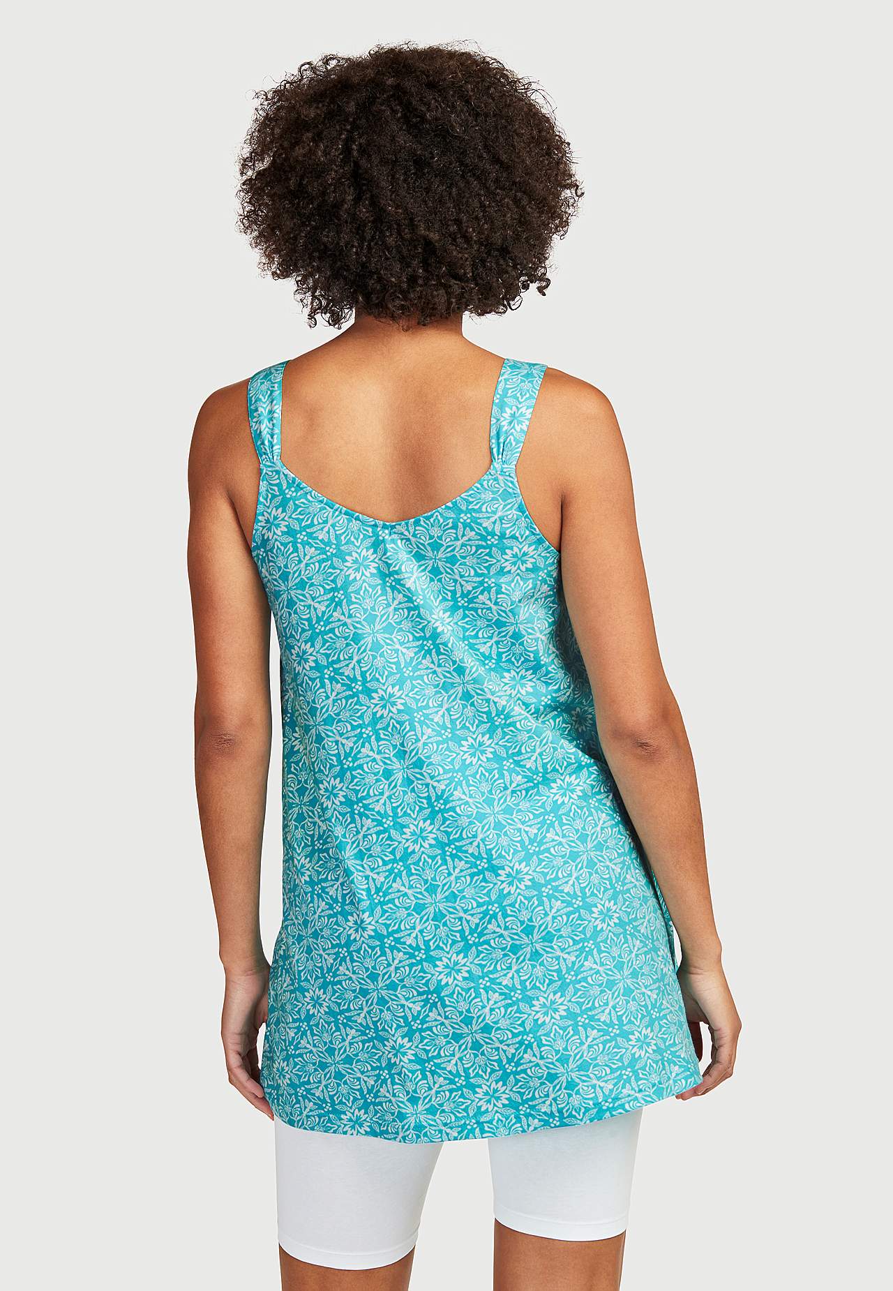 Patroonvormige jersey tuniek met schouderriem
