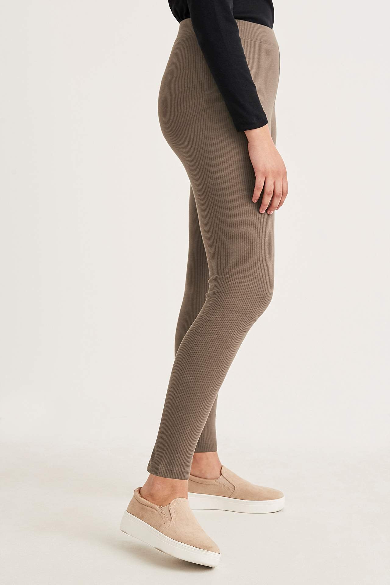 Geribbelde legging
