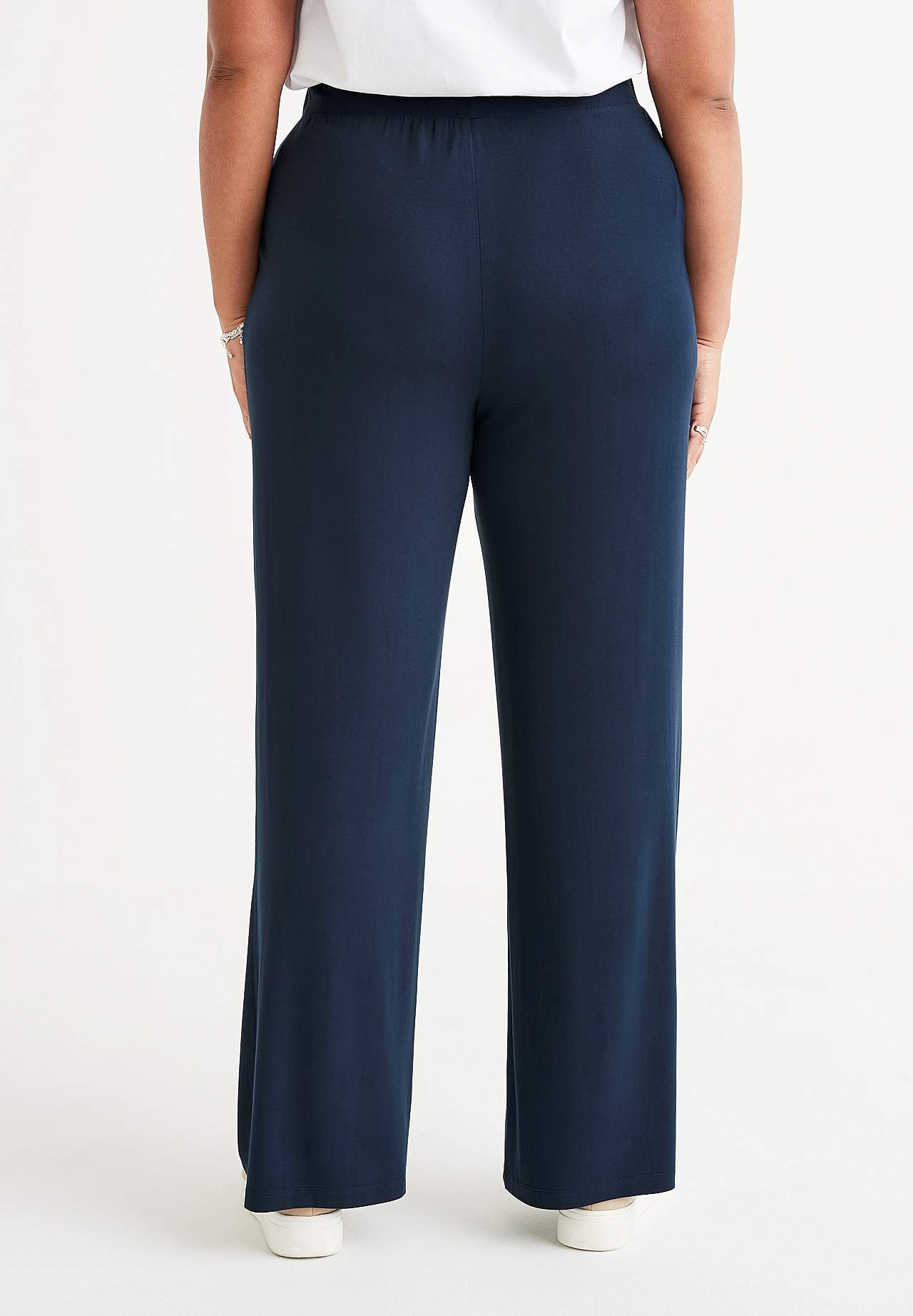 Wijde jersey broek