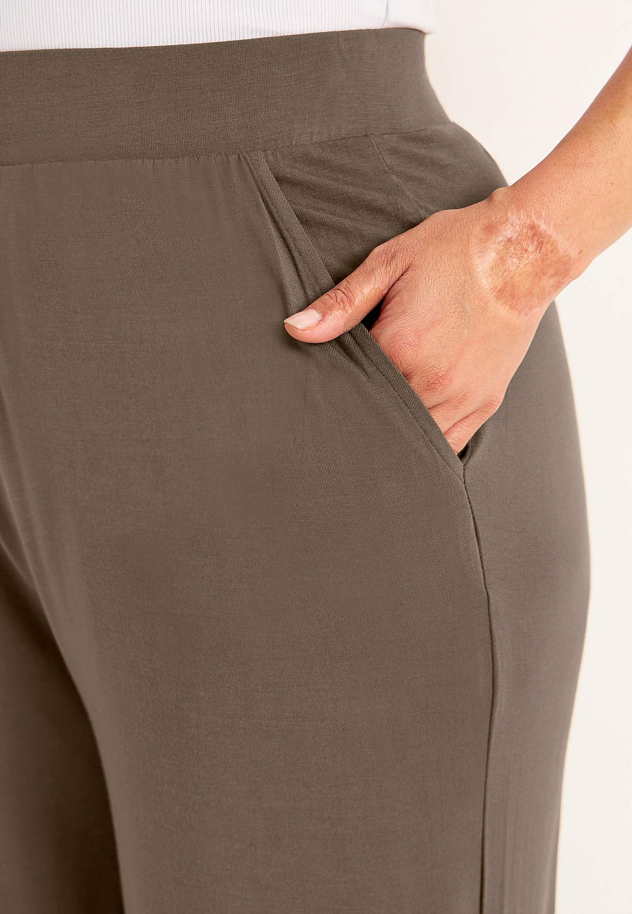 Wijde jersey broek