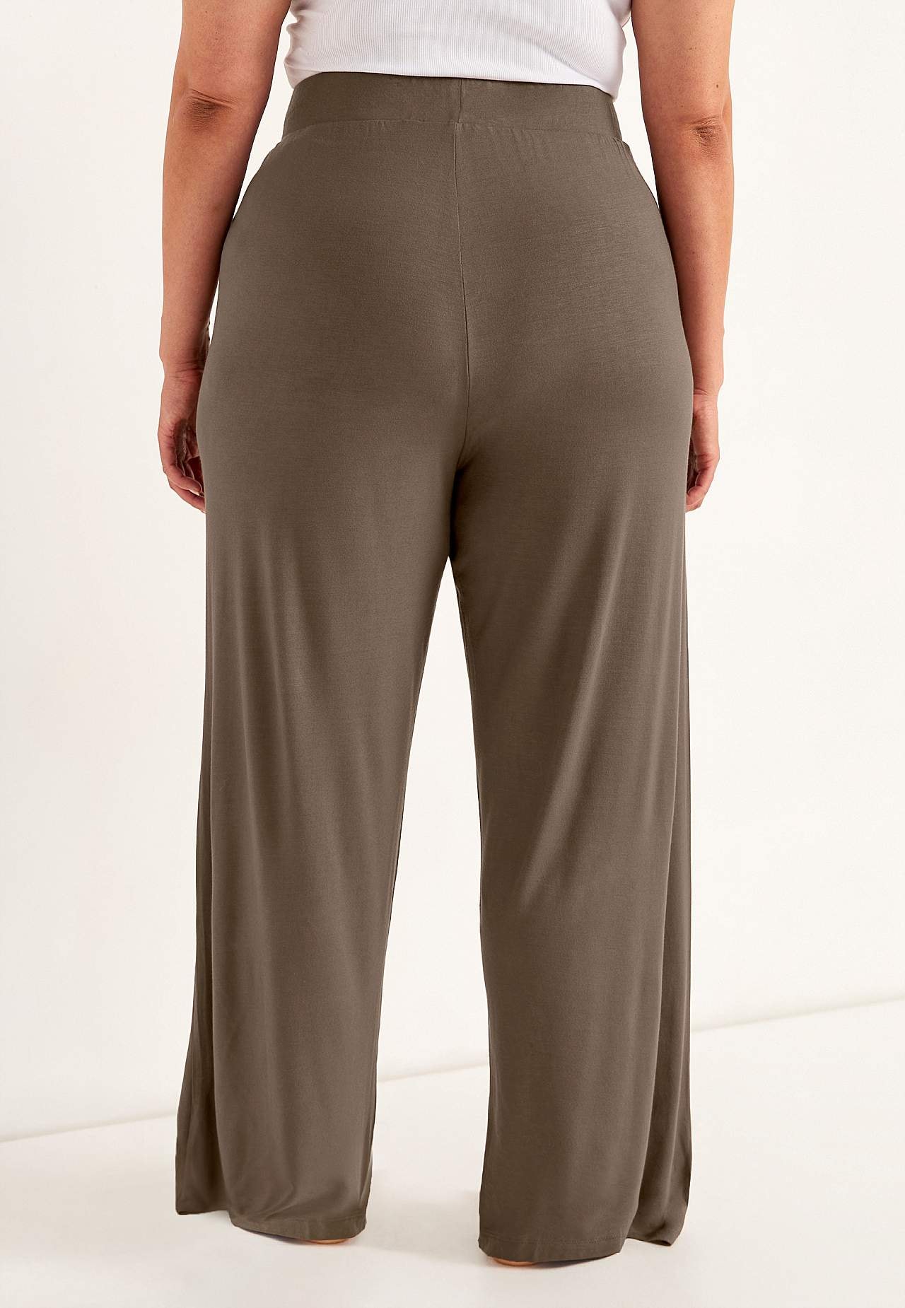 Wijde jersey broek