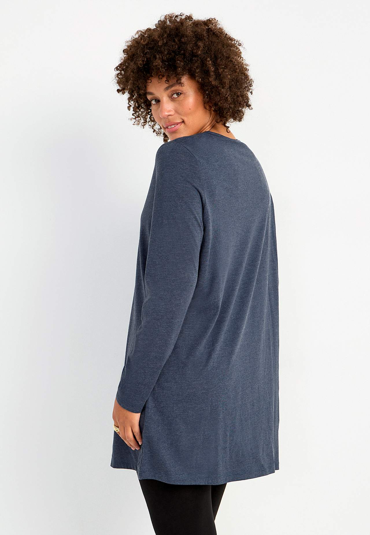 Jersey tuniek met lange mouwen met zakken Hilda