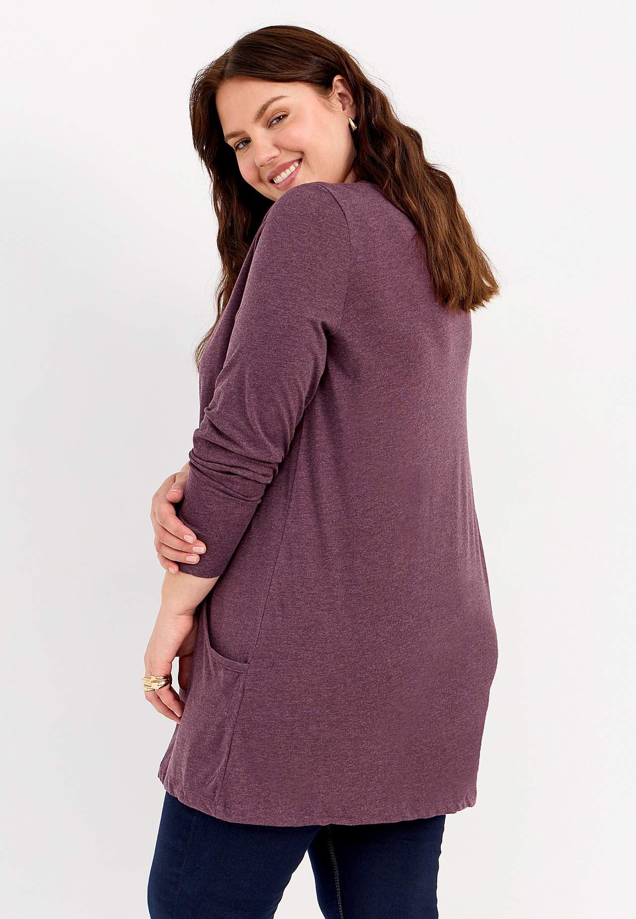 Jersey tuniek met lange mouwen met zakken Hilda