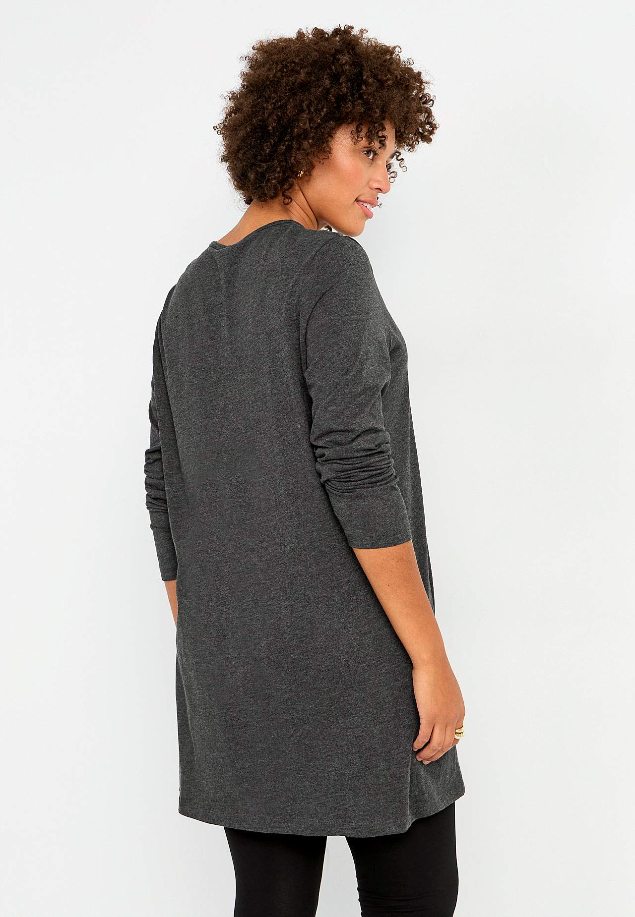 Jersey tuniek met lange mouwen met zakken Hilda