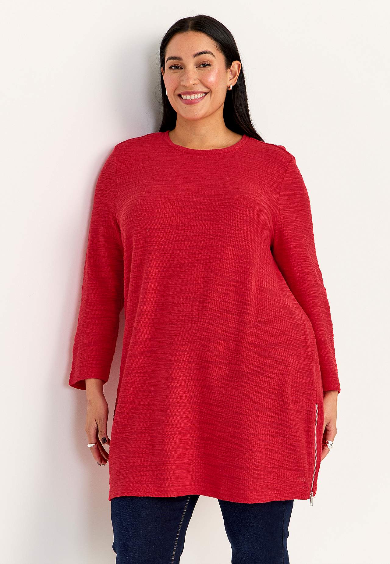 Zachte tuniek met 3/4 lengte mouwen
