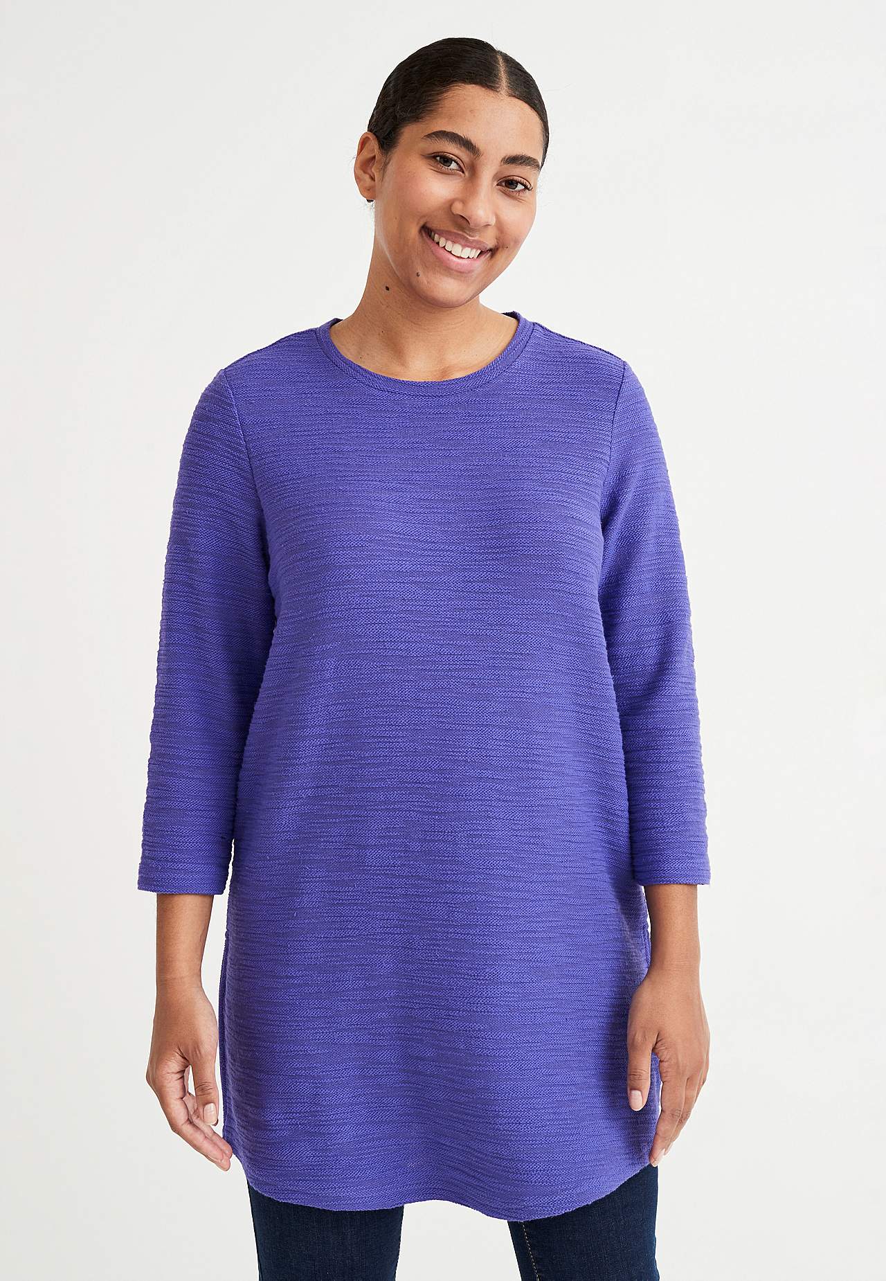 Zachte tuniek met 3/4 lengte mouwen