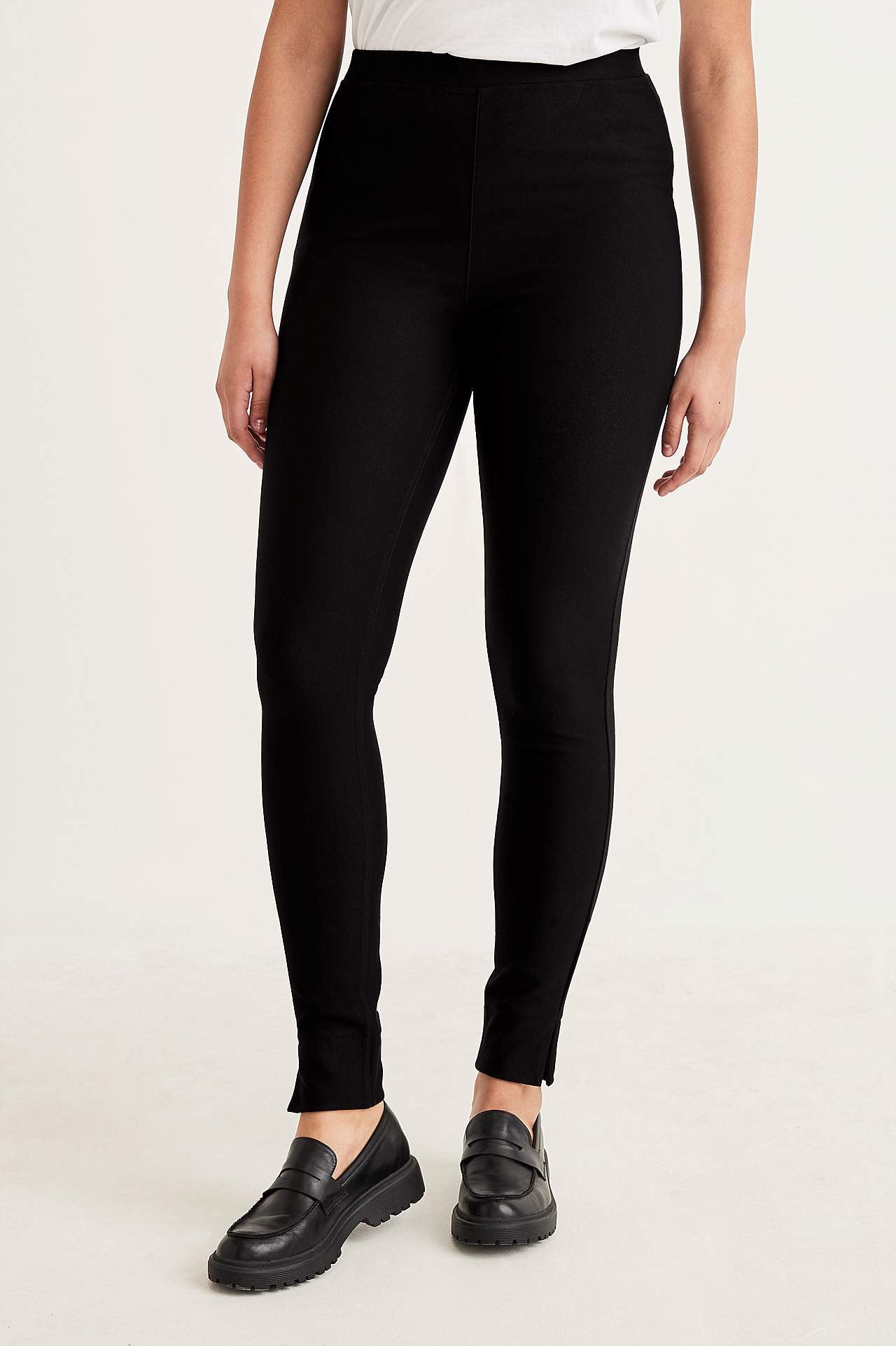 Legging van tricot met stretch keperstof
