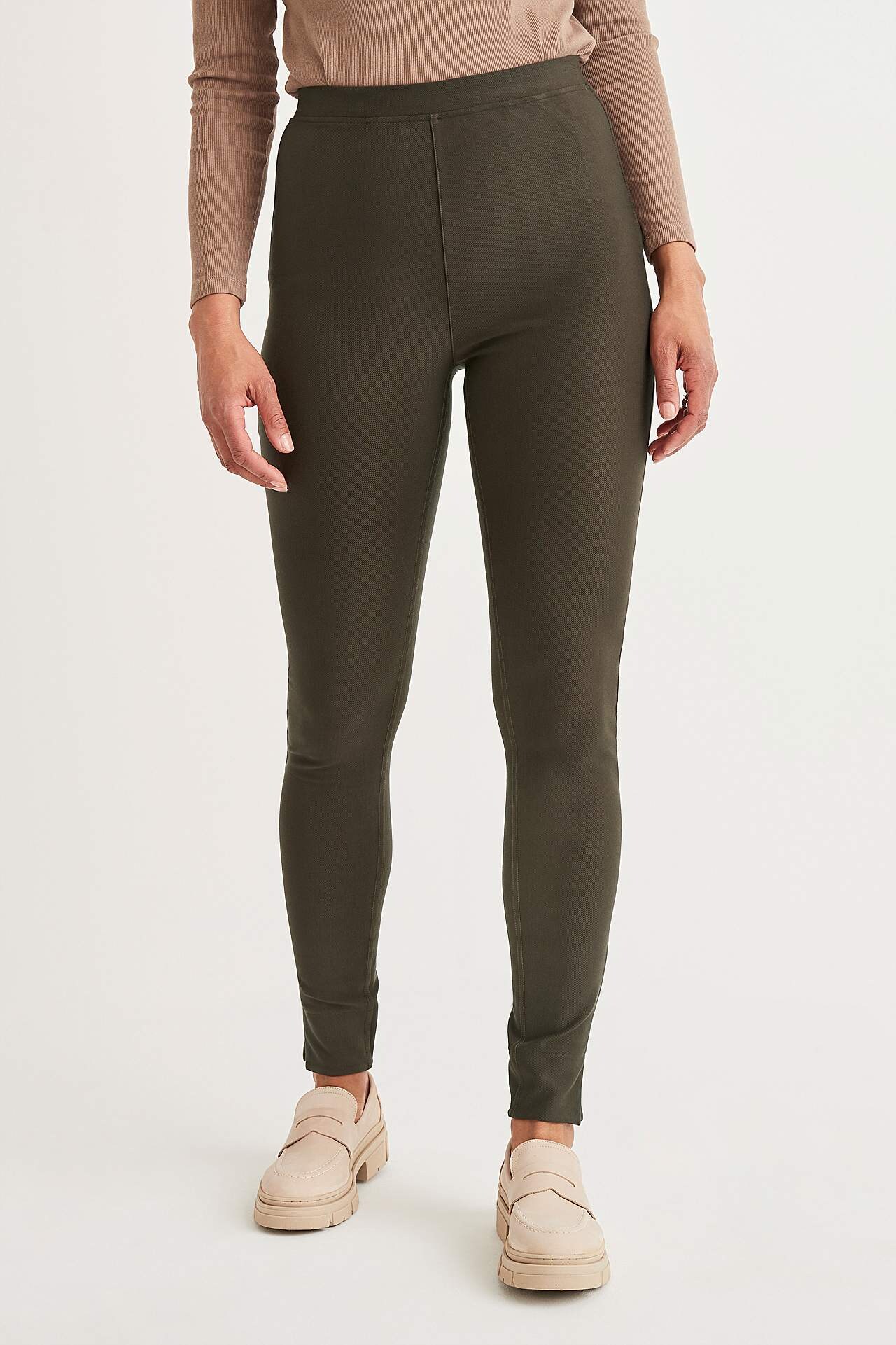 Legging van tricot met stretch keperstof