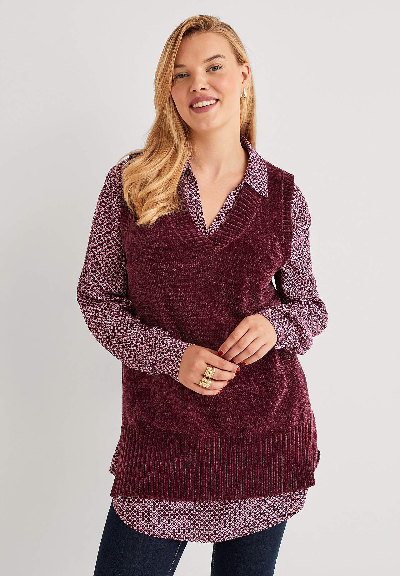 Zachte vest van chenille