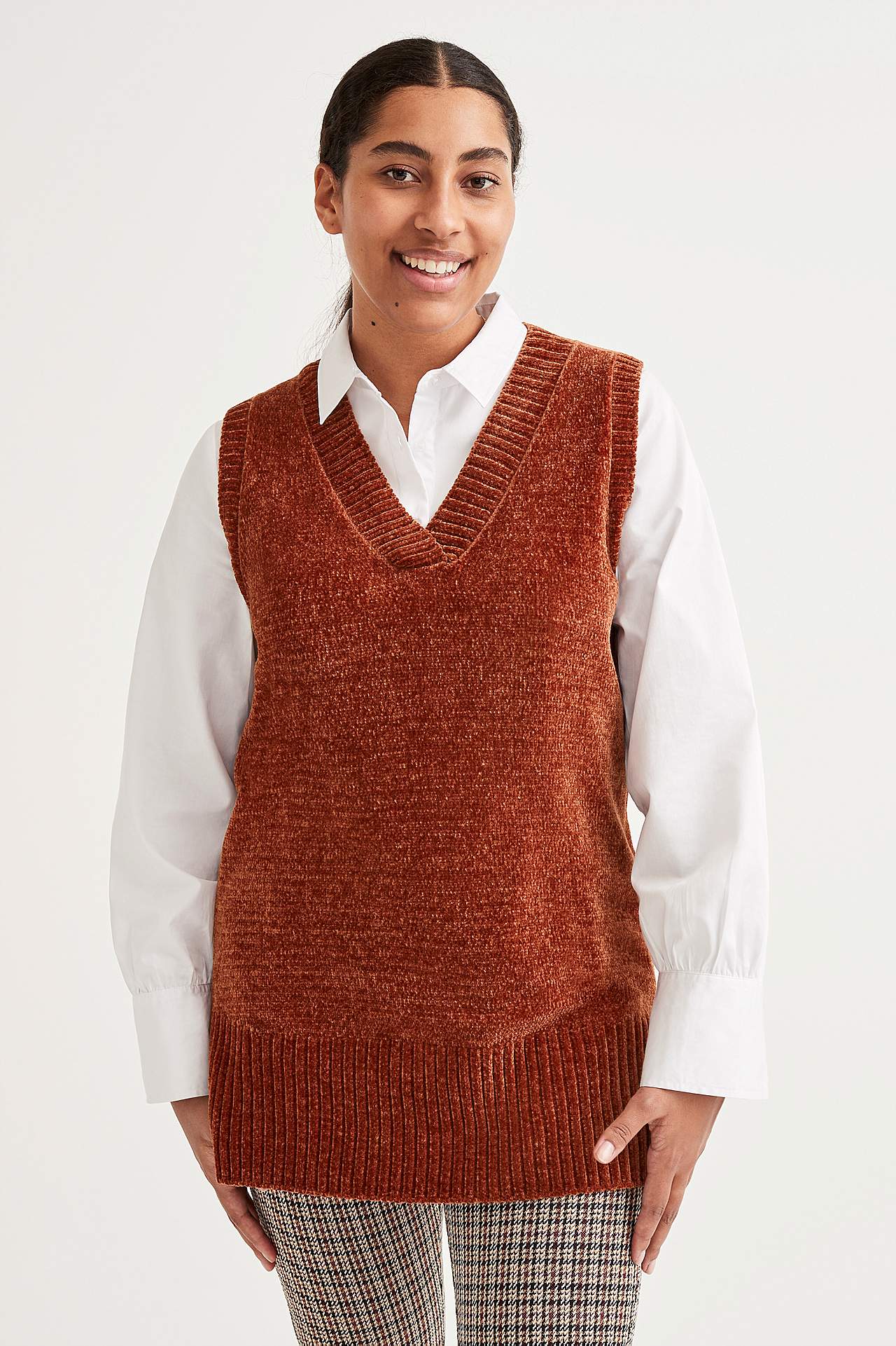 Zachte vest van chenille