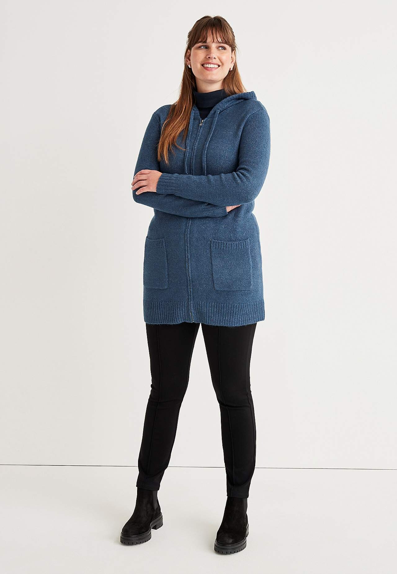 Zachte cardigan met capuchon