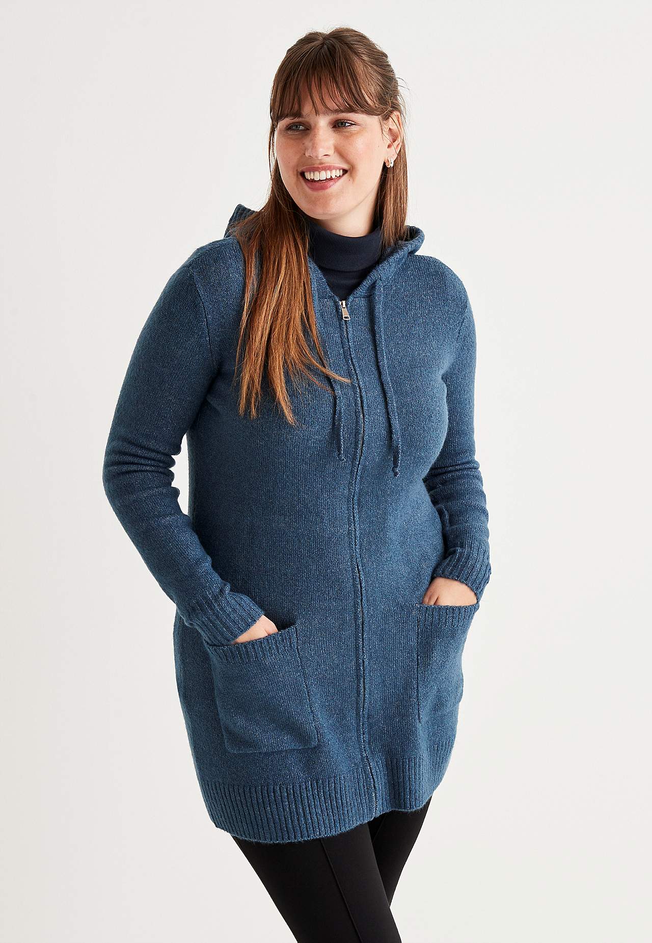 Zachte cardigan met capuchon