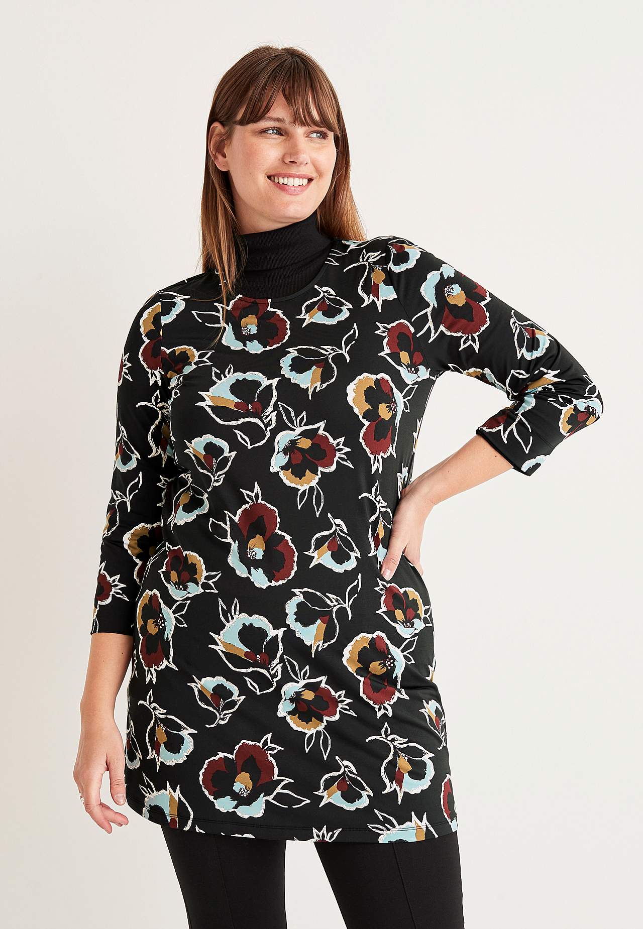 Jersey tuniek met 3/4 mouwen Jasminette