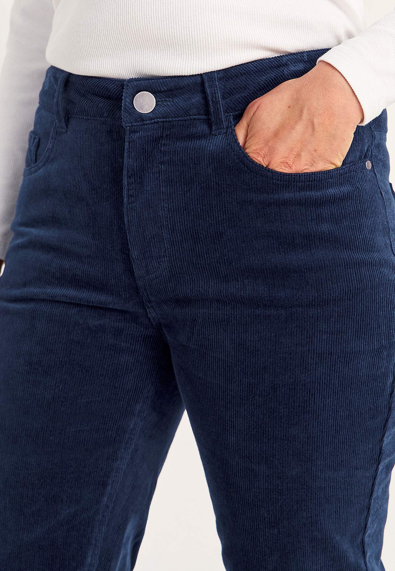 Elastische ribfluwelen broek