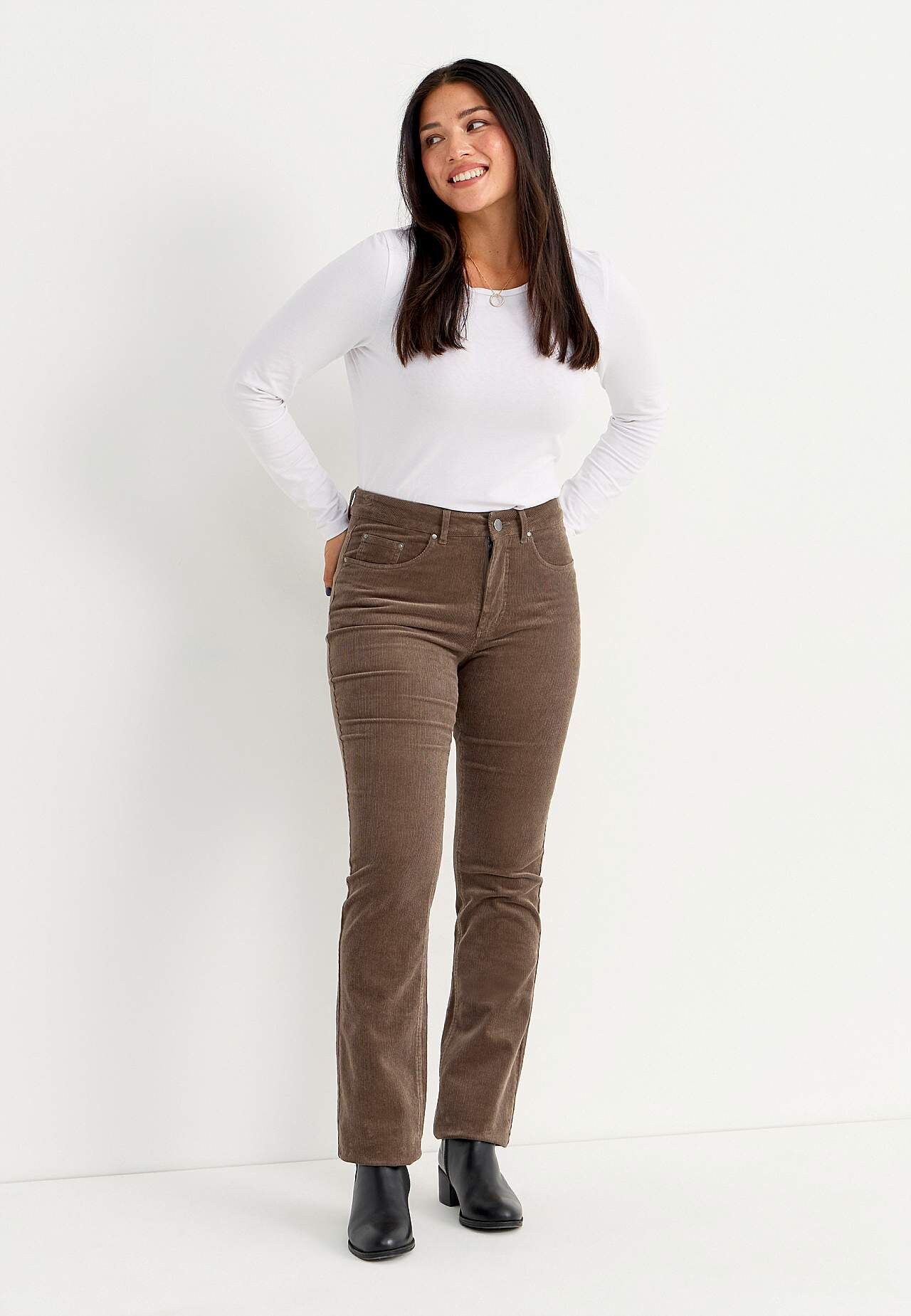 Elastische ribfluwelen broek