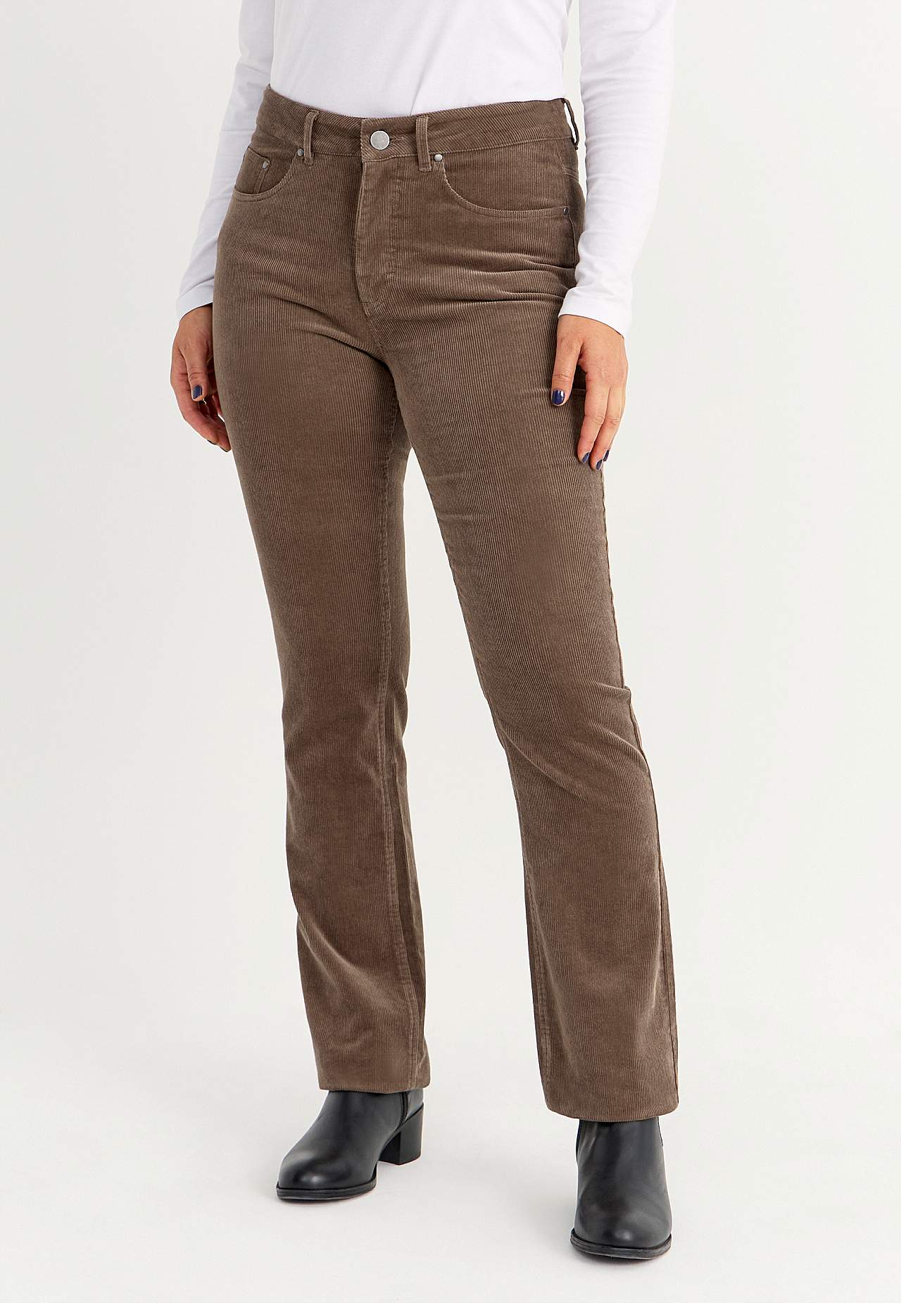 Elastische ribfluwelen broek